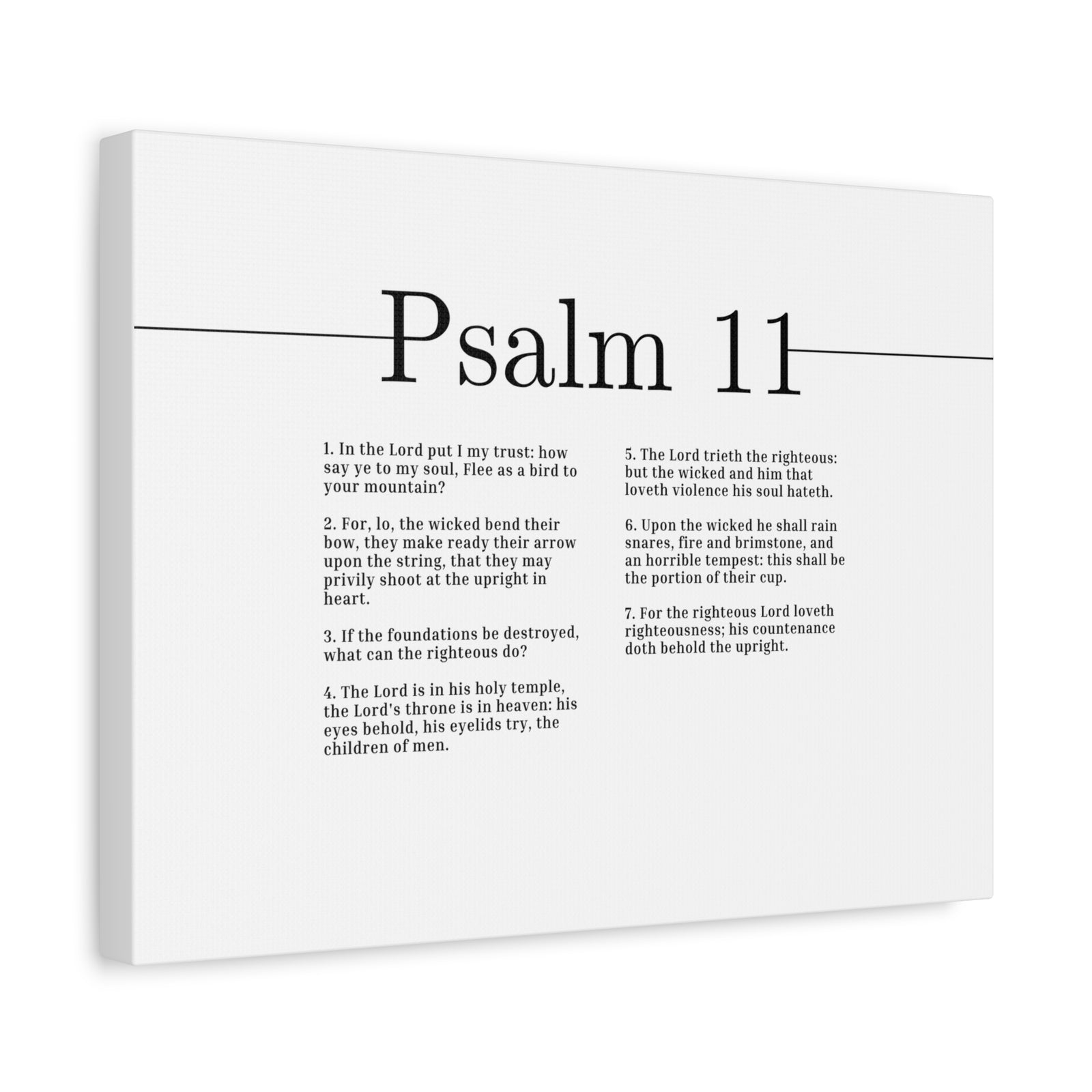 Scripture Canvas In The Lord I Put My Trust Psalm 11 Christian Wall Art Bible Verse Print Ready to Hang-Express Your Love Gifts