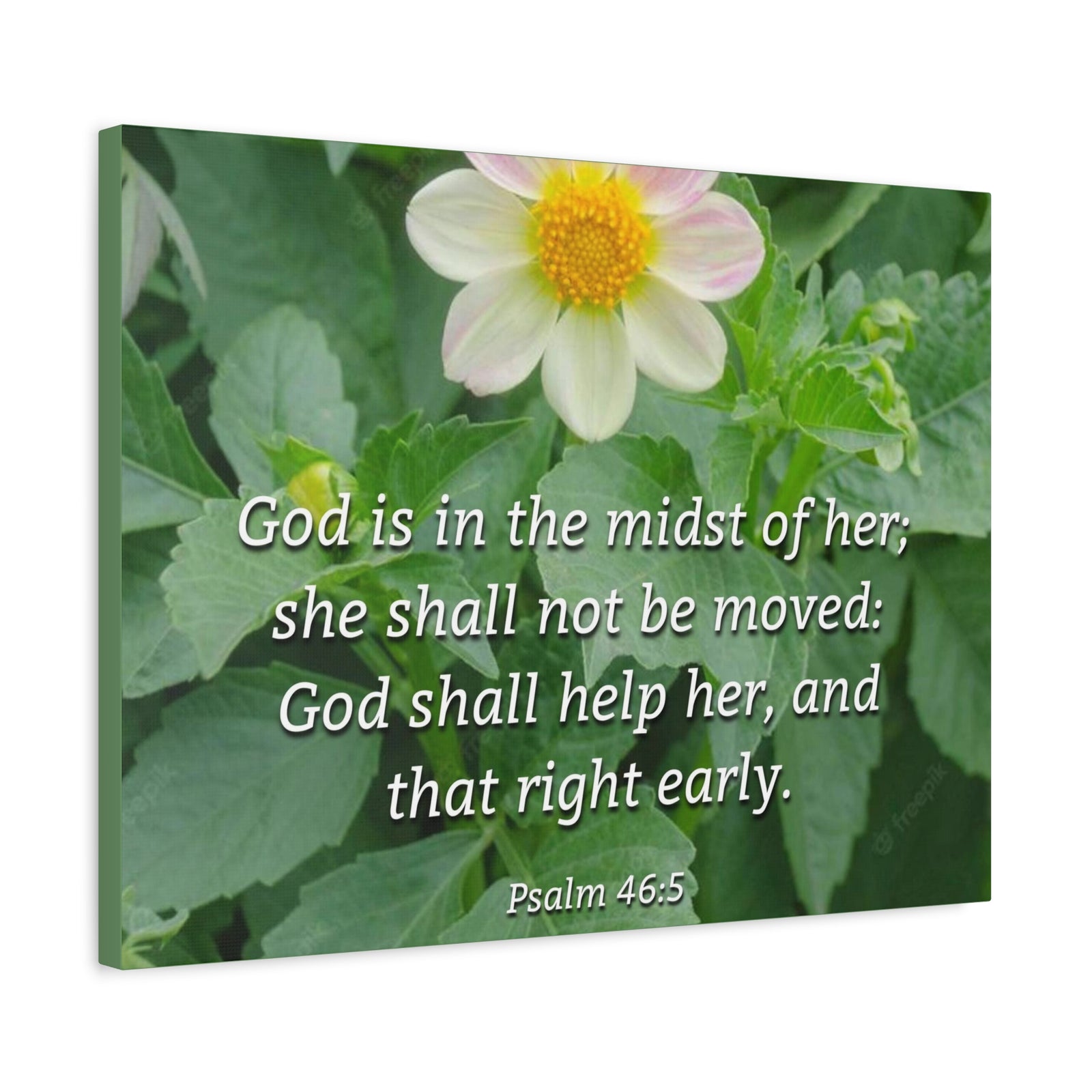 Scripture Canvas God Shall Help Her Psalm 46:5 Christian Wall Art Bible Verse Print Ready to Hang-Express Your Love Gifts