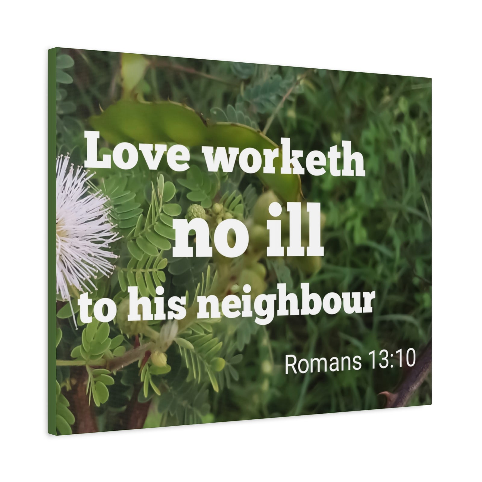 Scripture Canvas Neighbor Romans 13:10 Christian Wall Art Bible Verse Print Ready to Hang-Express Your Love Gifts
