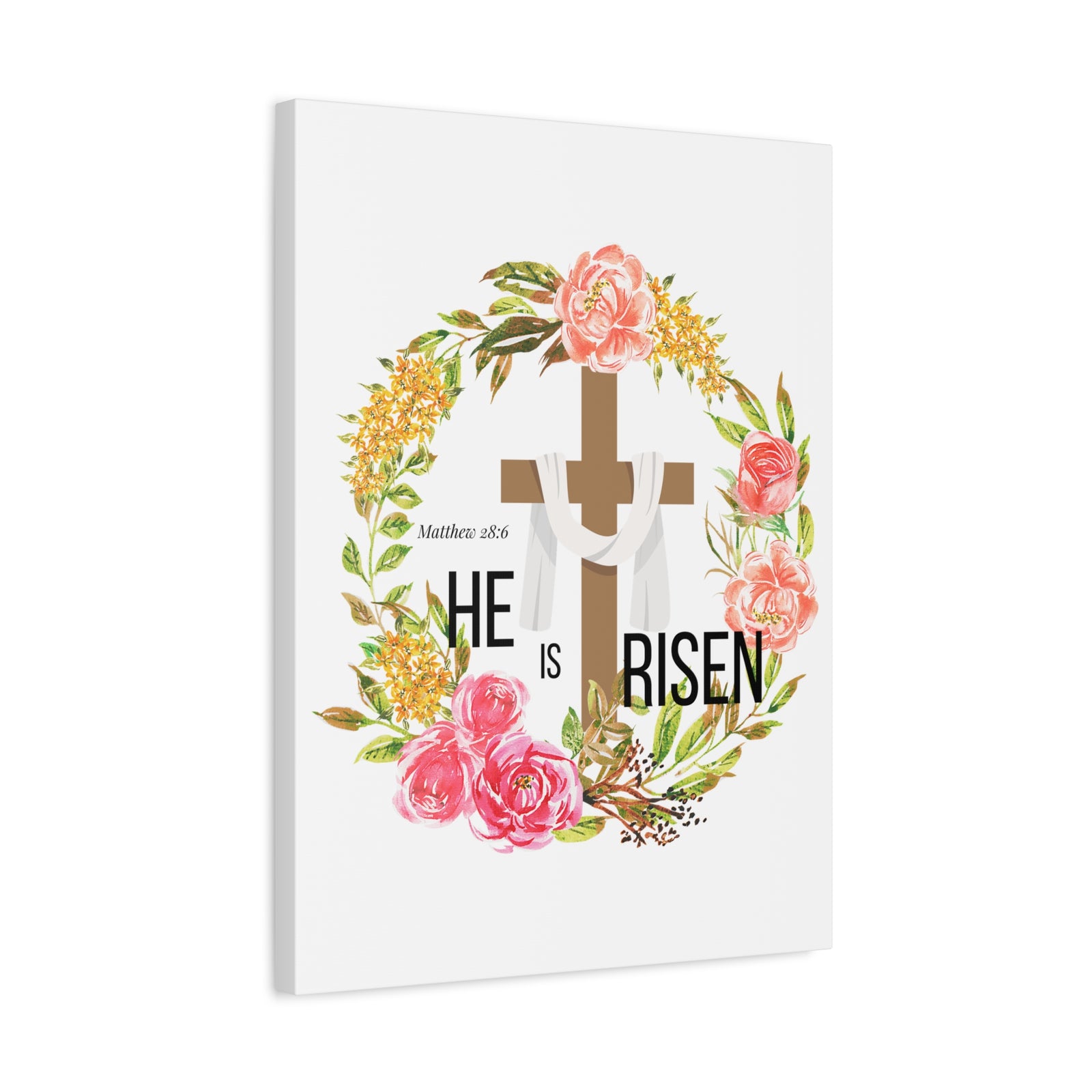 Scripture Walls Matthew 28:6 He Is Risen Bible Verse Canvas Christian Wall Art Ready to Hang Unframed-Express Your Love Gifts