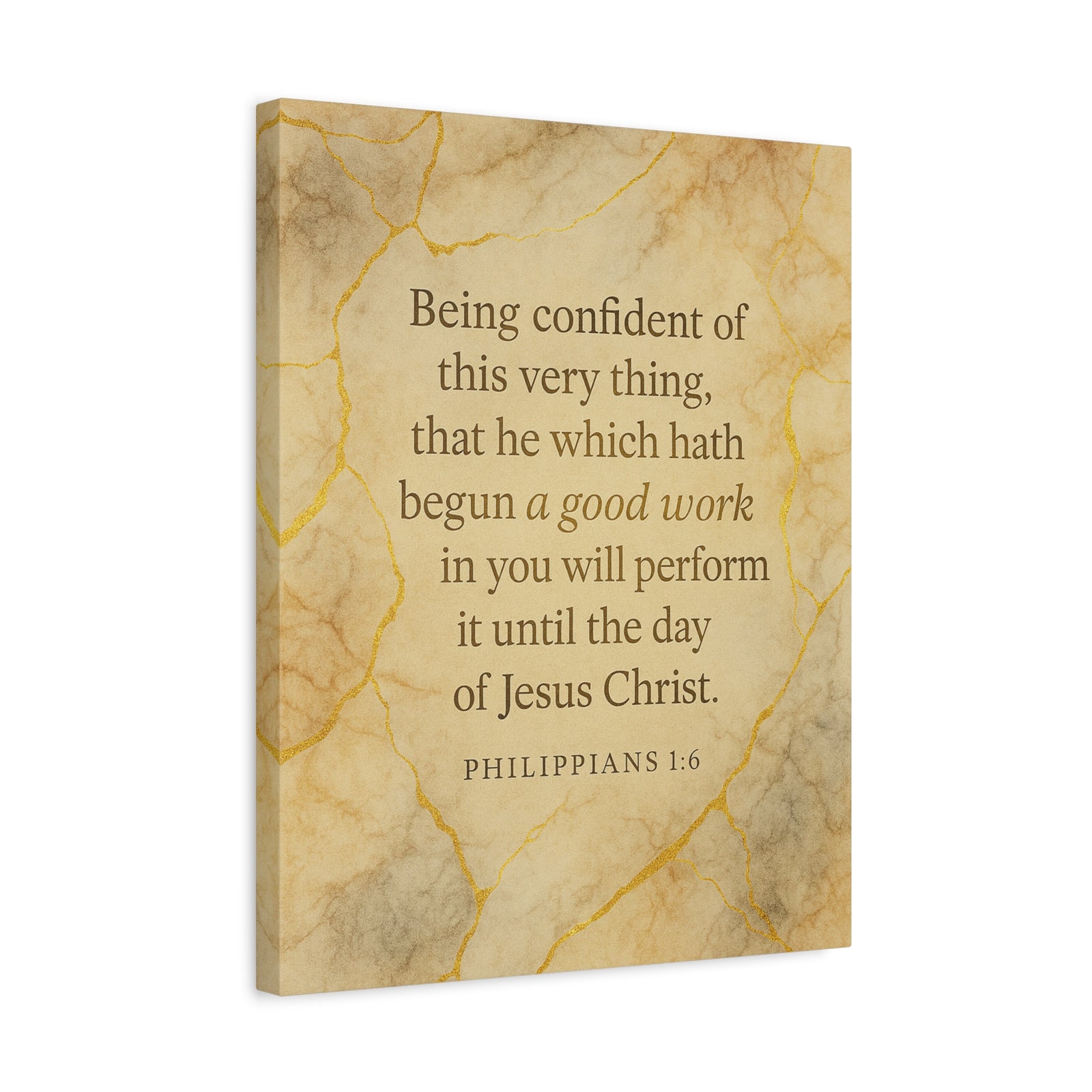 Bible Verse Canvas Philippians 1:6 Christian Home Décor Wall Art Scripture Ready to Hang Faith Print-Express Your Love Gifts