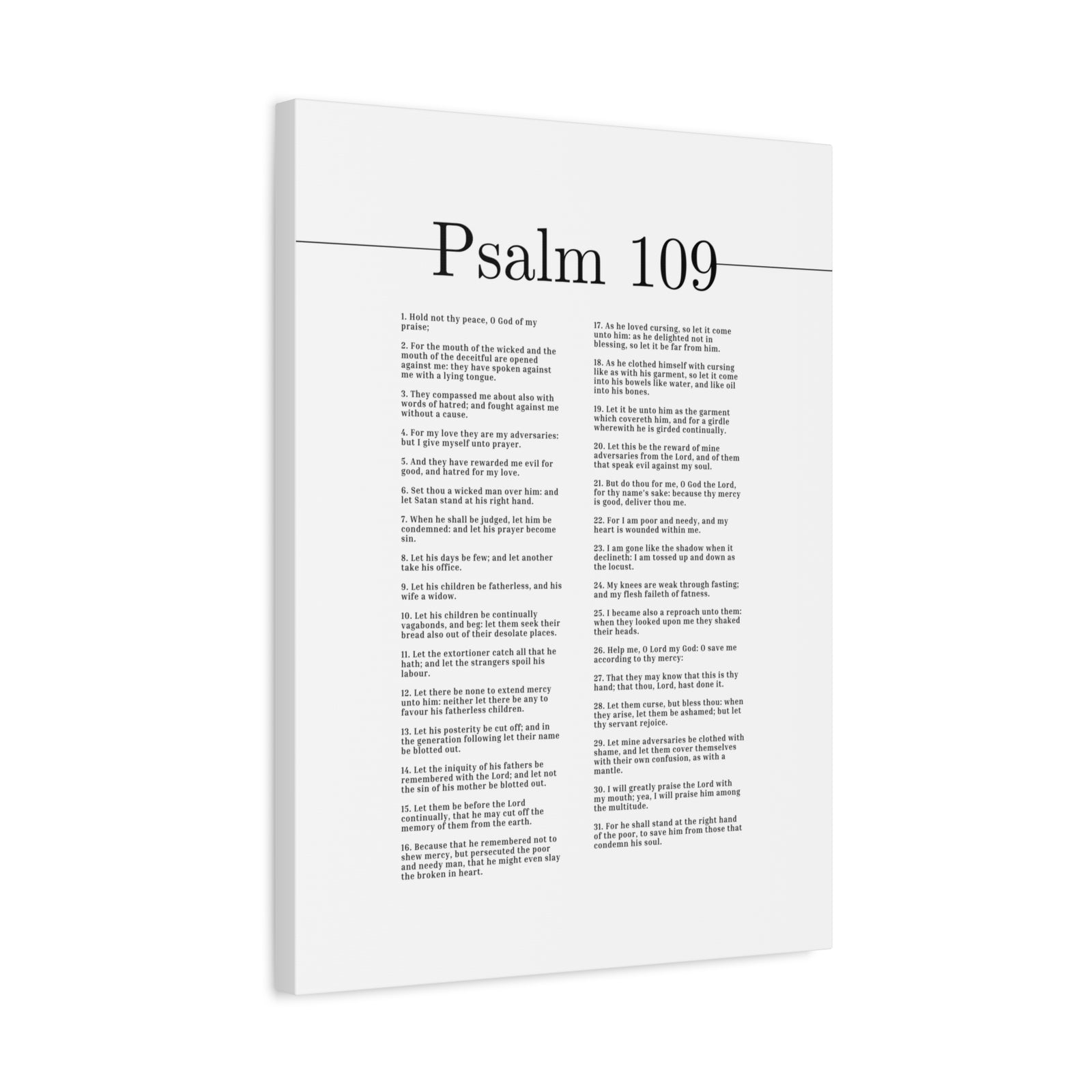 Scripture Canvas O God Of My Praise Psalm 109 Christian Wall Art Bible Verse Print Ready to Hang-Express Your Love Gifts