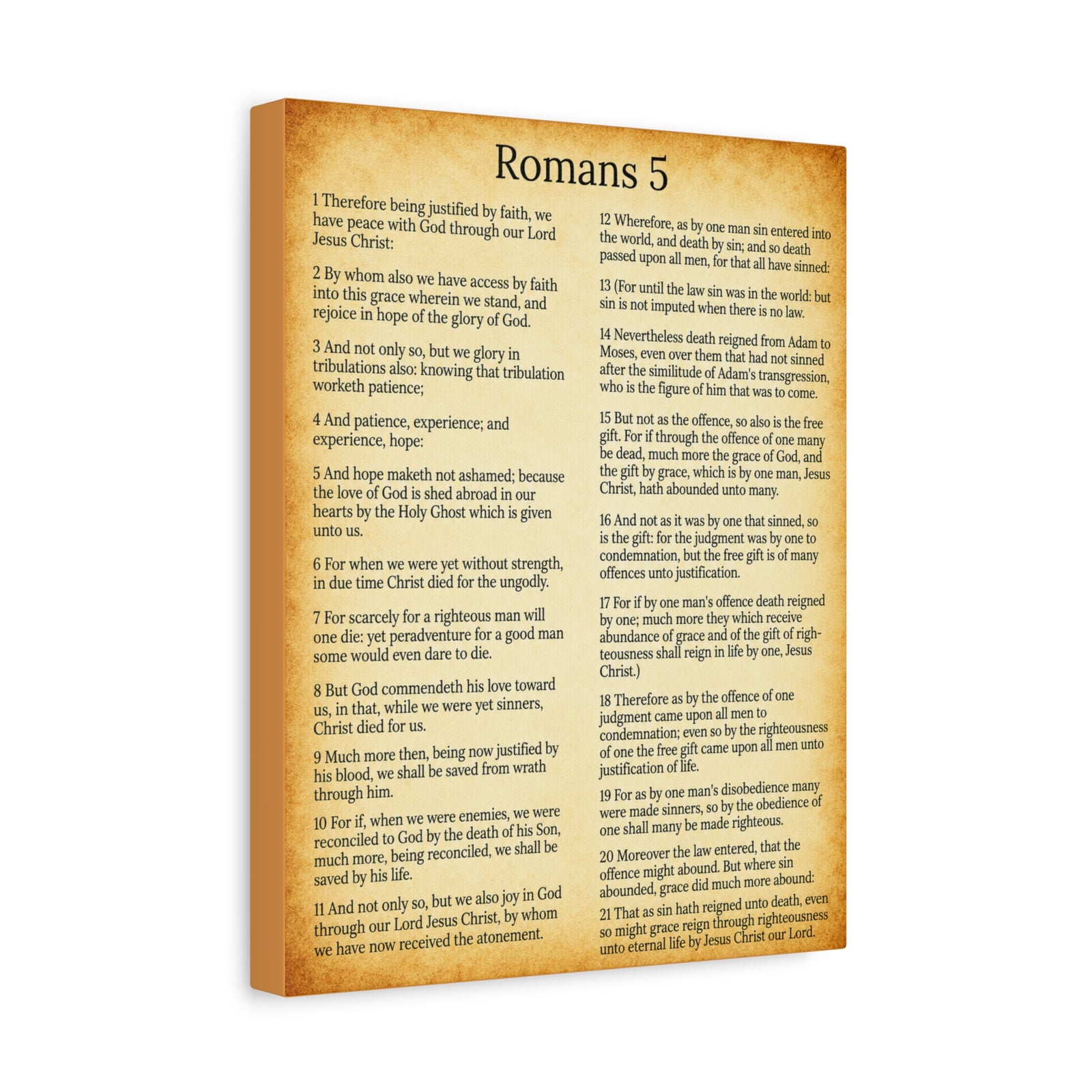 Scripture Walls Romans 5 Gold Christian Wall Art Print Ready to Hang Unframed-Express Your Love Gifts