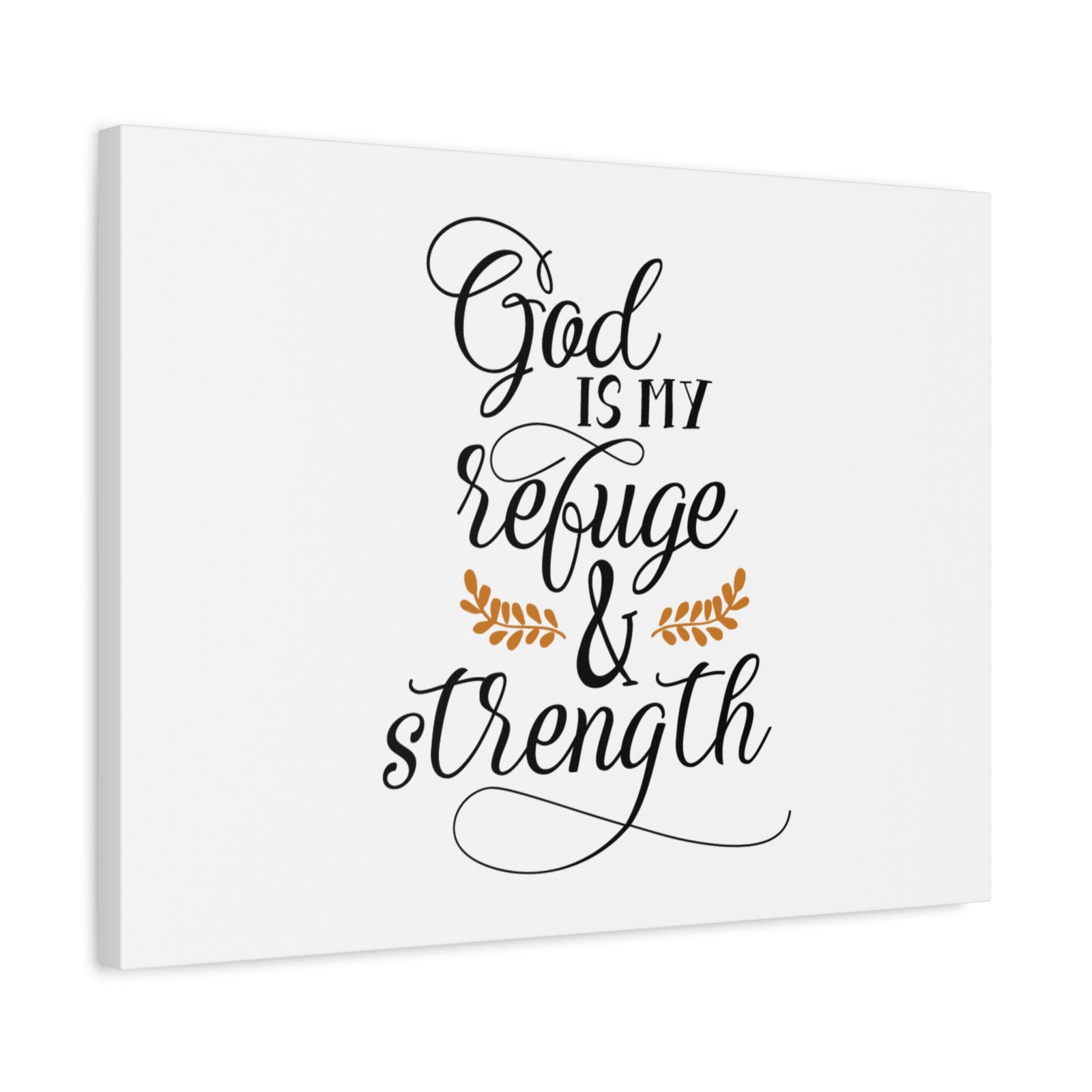 Scripture Canvas God Is My Refuge & Strength Psalm 46:1 Christian Wall Art Bible Verse Print Ready to Hang-Express Your Love Gifts