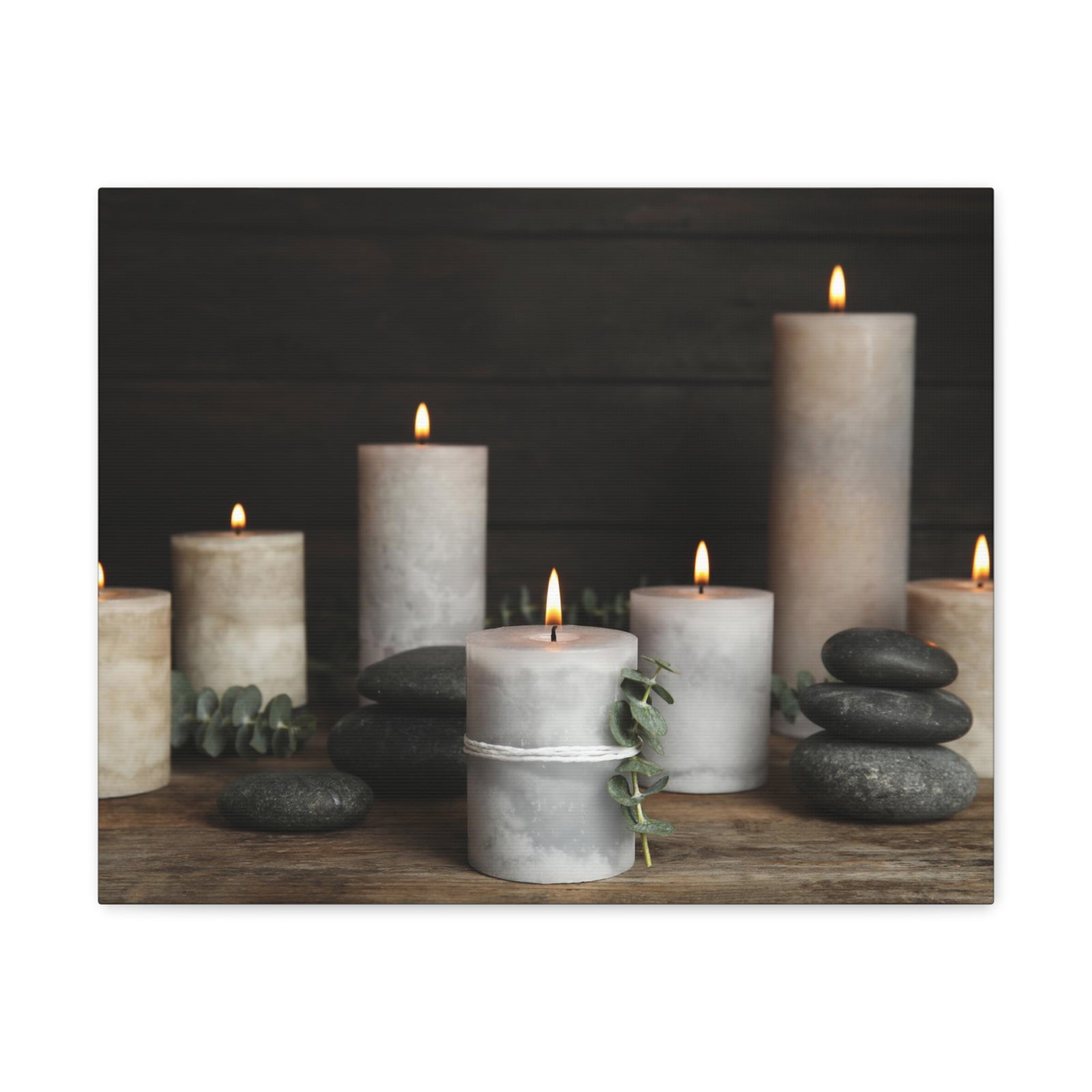 Composition with Burning Candles Forest Floral Nature Photography Canvas Wall Art for Home Decor Ready-to-Hang-Express Your Love Gifts