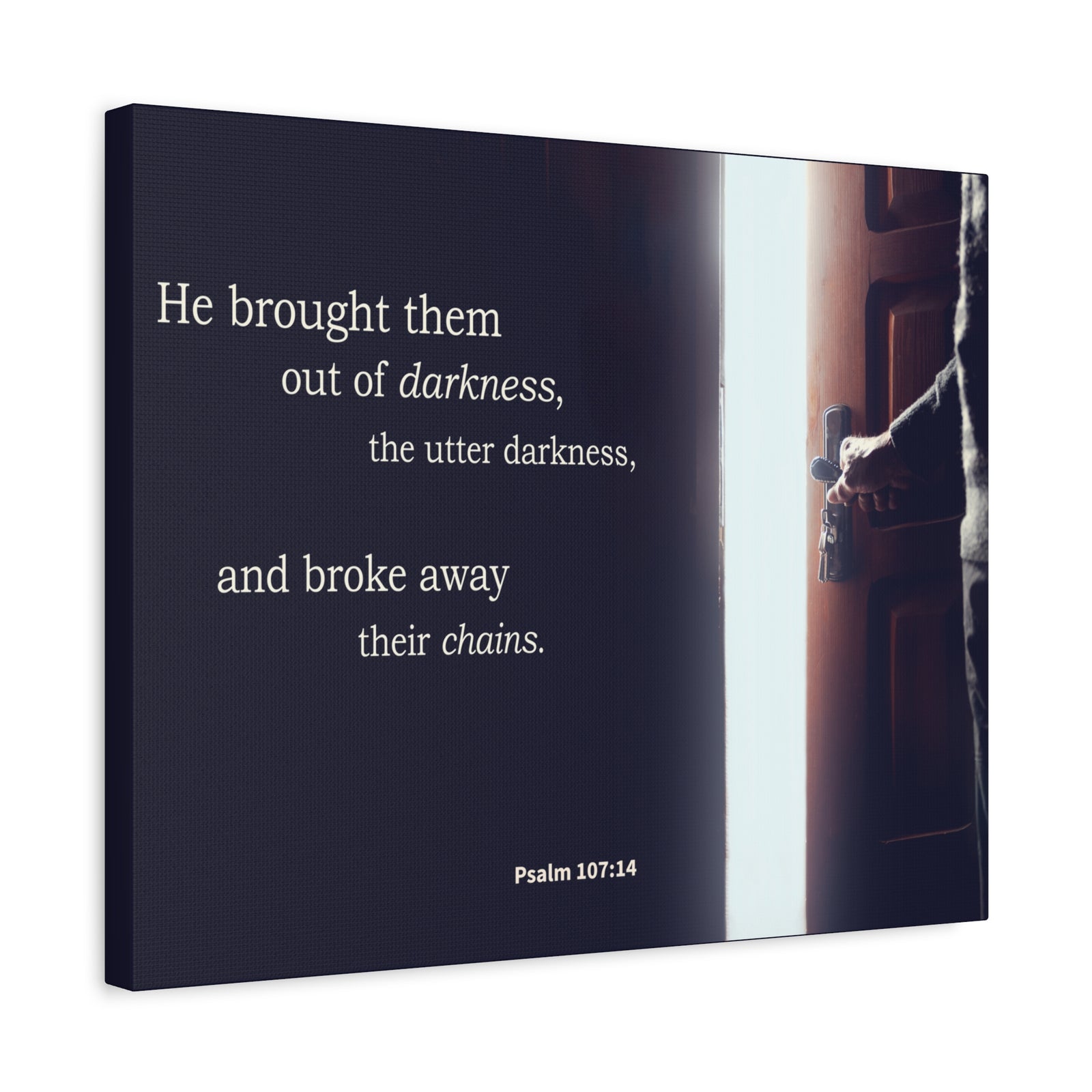 Scripture Walls He Brought Them Psalm 107:14 Bible Verse Canvas Christian Wall Art Ready to Hang-Express Your Love Gifts