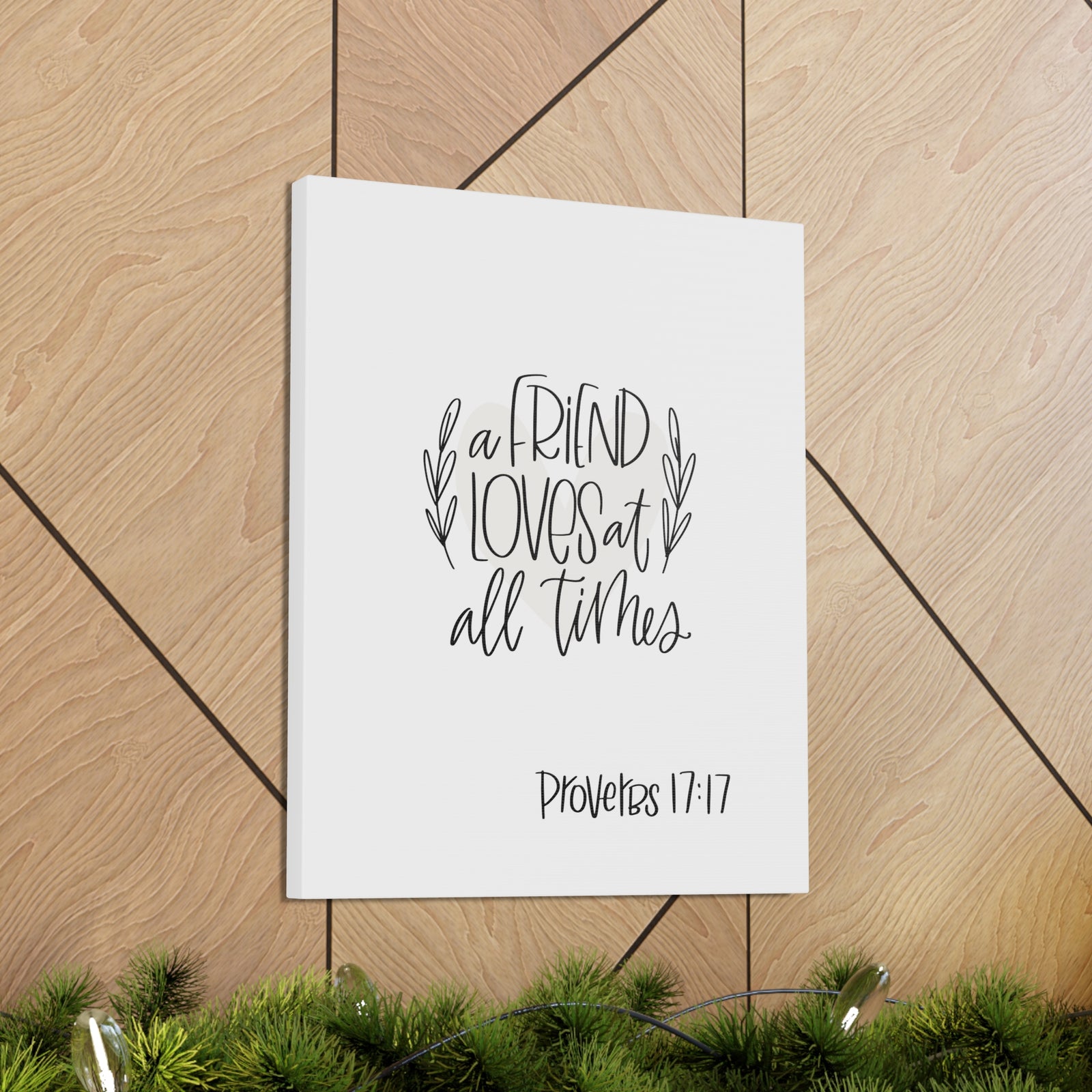 Scripture Walls A Friend Loves At All Times Proverbs 17:17 Bible Verse Canvas Christian Wall Art Ready To Hang-Express Your Love Gifts