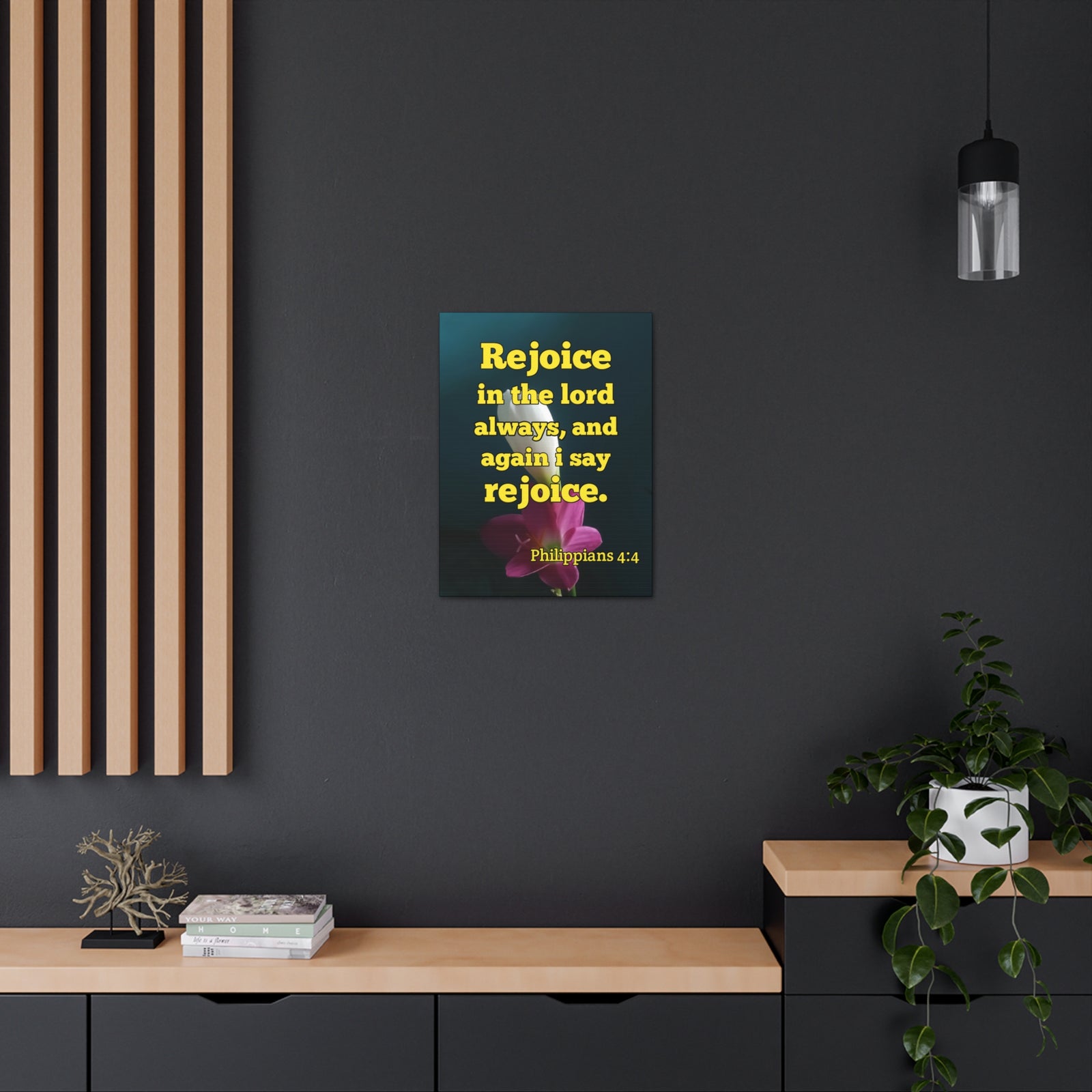Scripture Canvas In The Lord Always Philippians 4:4 Christian Wall Art Bible Verse Print Ready to Hang-Express Your Love Gifts