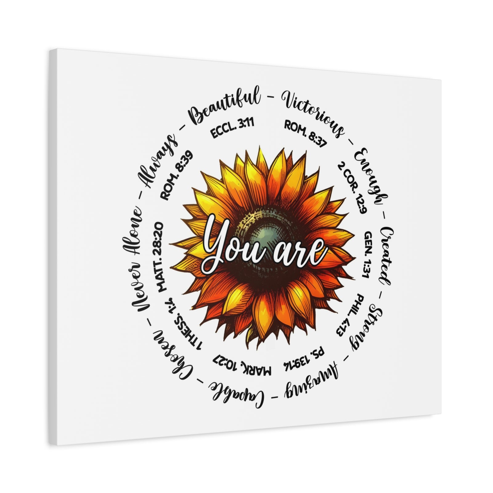 Scripture Walls God Says You Are Sunflower Bible Verse Canvas Christian Wall Art Ready to Hang Unframed-Express Your Love Gifts