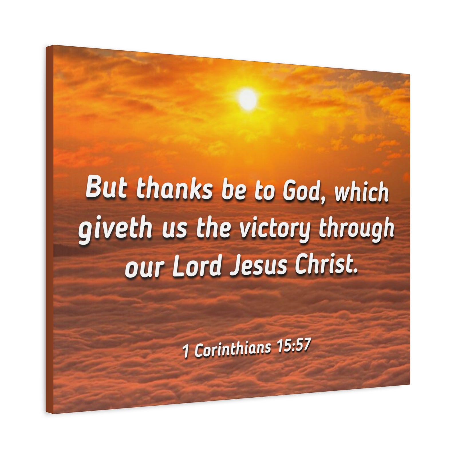 Scripture Canvas The Victory 1 Corinthians 15:57 Christian Wall Art Bible Verse Print Ready to Hang-Express Your Love Gifts