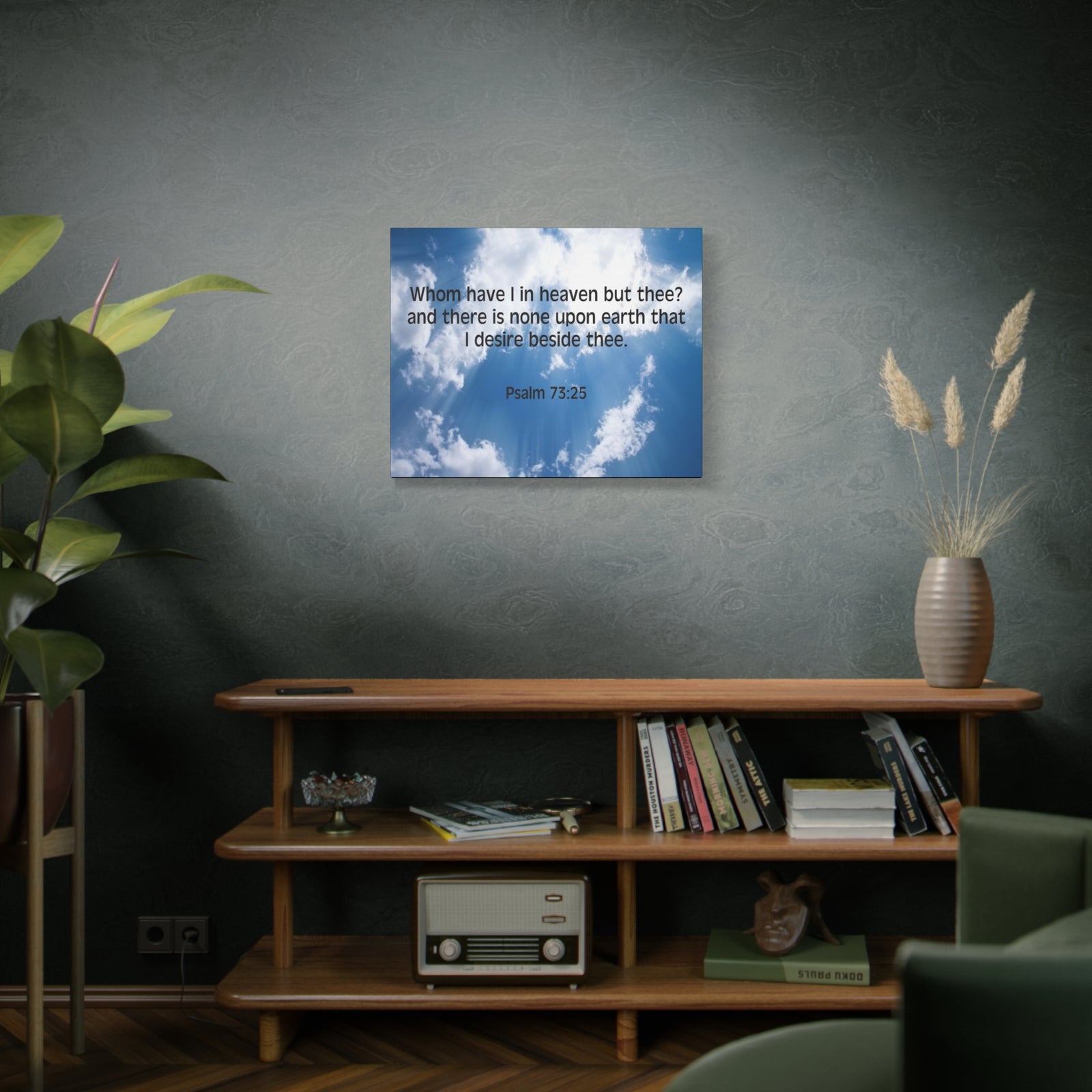Scripture Canvas Whom Have I Psalm 73:25 Christian Wall Art Bible Verse Print Ready to Hang-Express Your Love Gifts