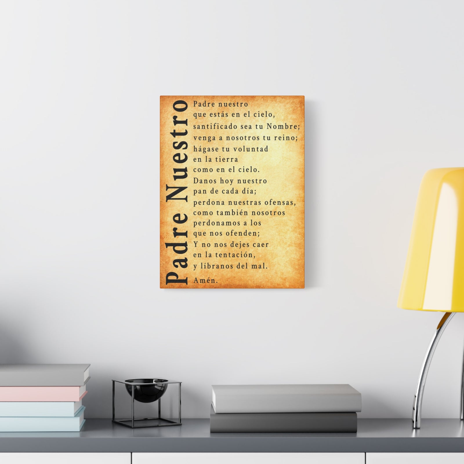 Scripture Walls Padre Nuestro Lord's Prayer Spanish Gold Canvas Christian Wall Art Ready to Hang Unframed-Express Your Love Gifts