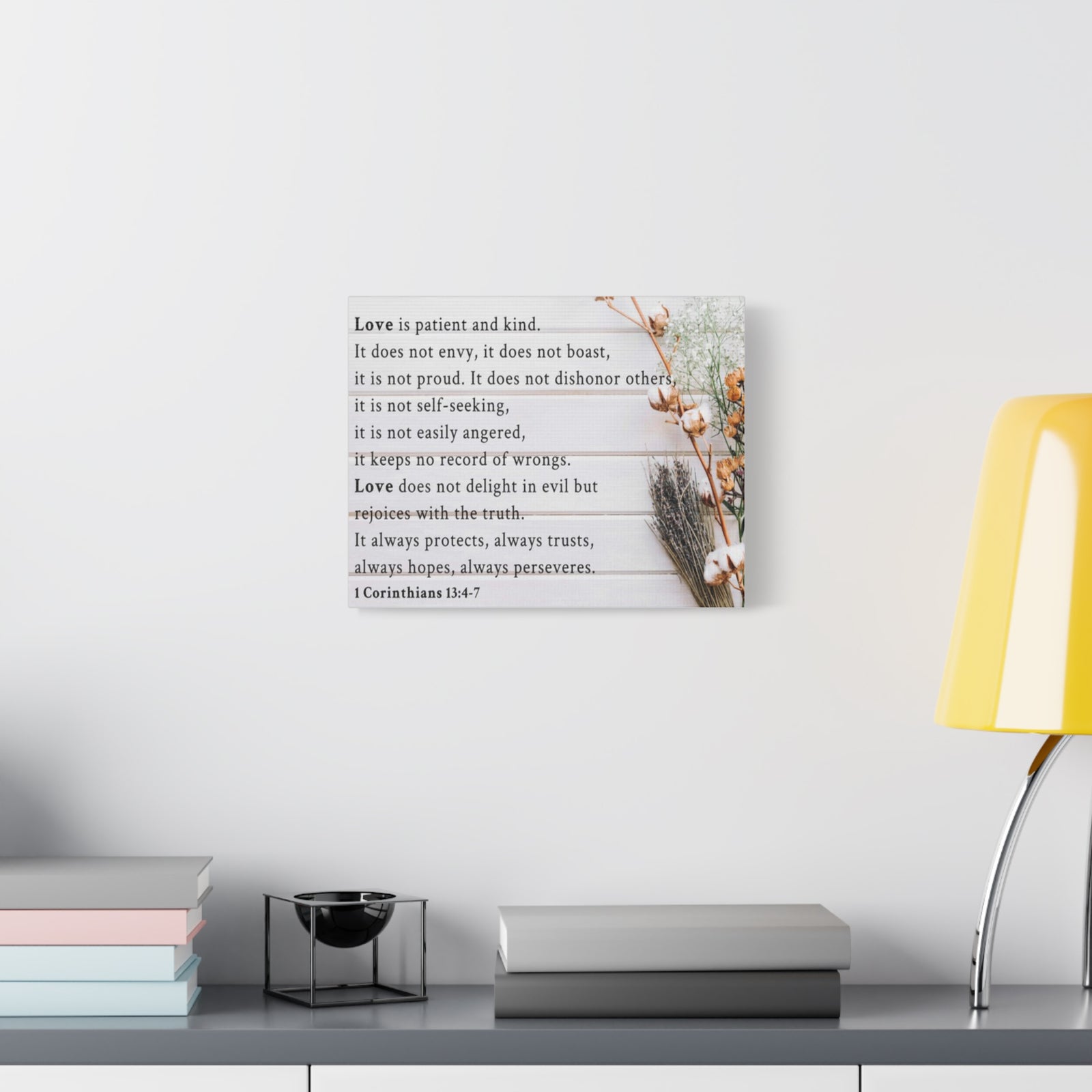 Scripture Walls Love is 1 Corinthians 13:4-7 Bible Verse Canvas Christian Wall Art Ready to Hang Unframed-Express Your Love Gifts