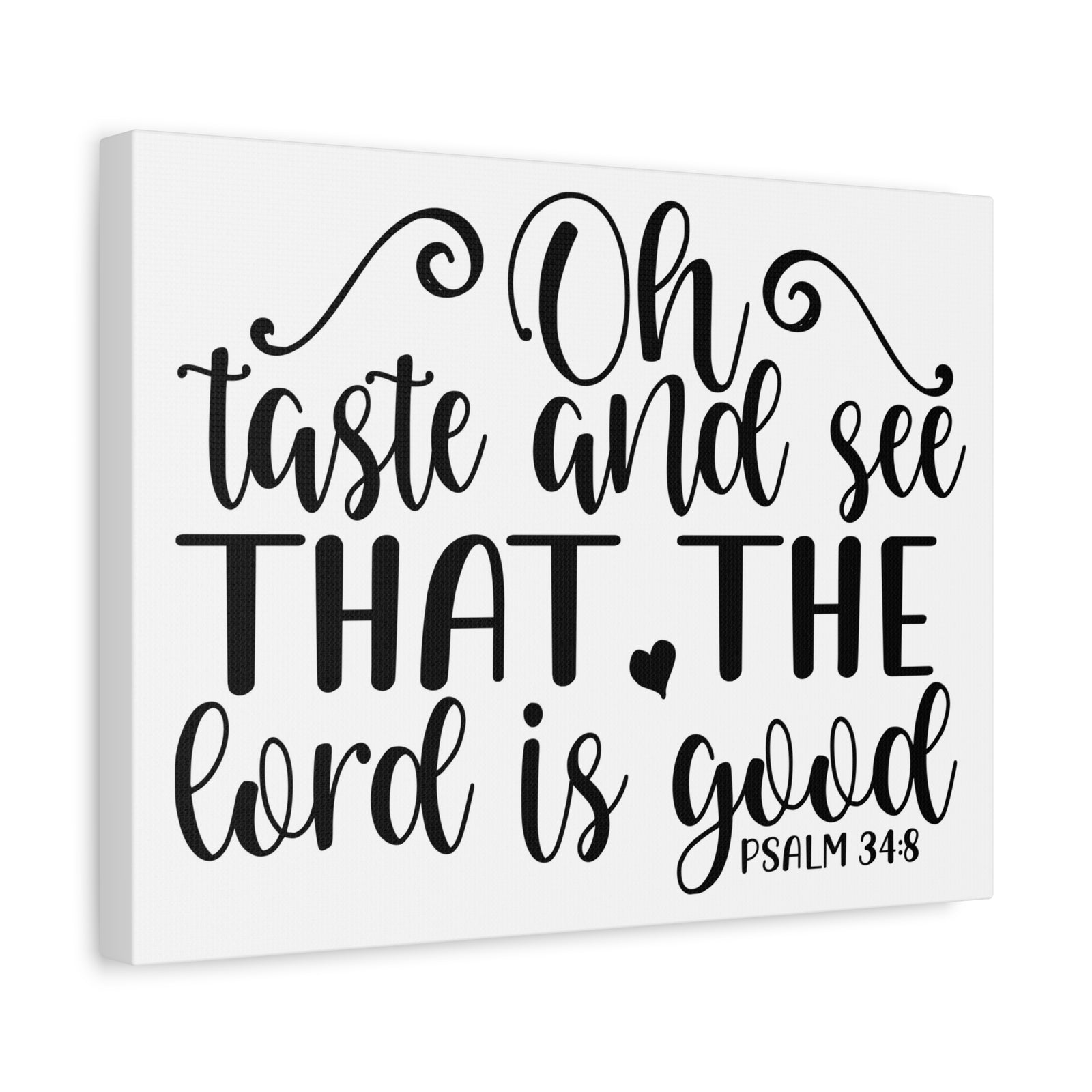 Scripture Canvas Oh Taste And See That Psalm 34:8 Christian Wall Art Bible Verse Print Ready To Hang-Express Your Love Gifts