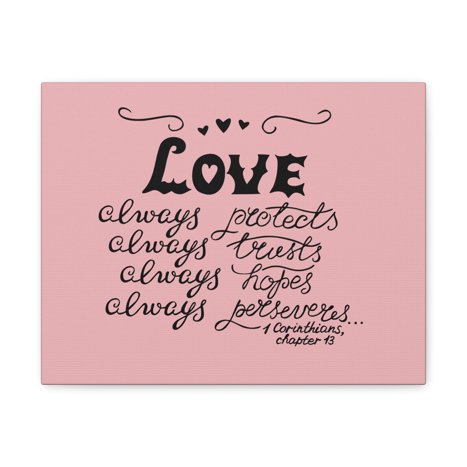 Scripture Canvas Love Always Protects 1 Corinthians Chapter 13 Christian Wall Art Bible Verse Print Ready To Hang-Express Your Love Gifts