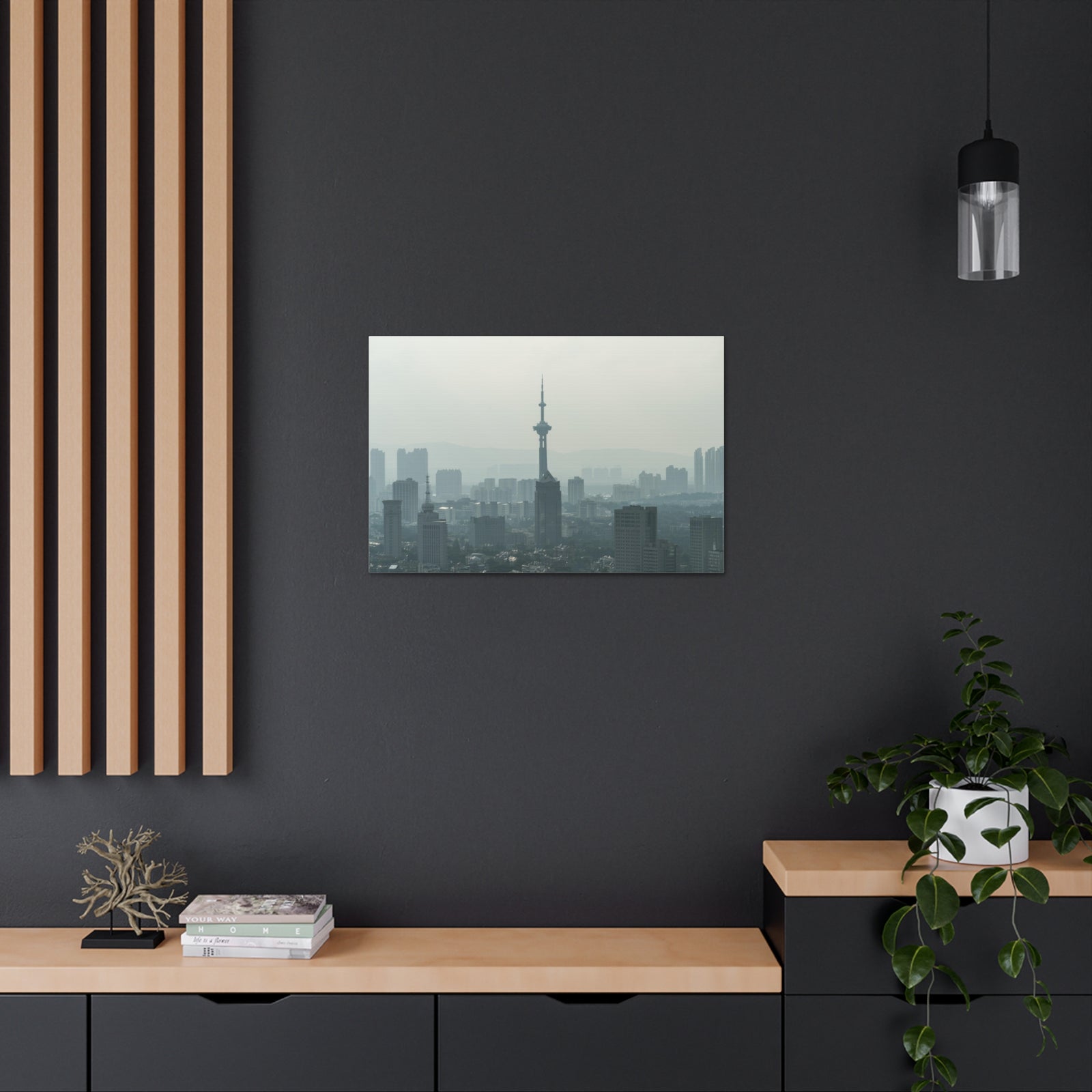 Shanghai Black And White Skyline Canvas Artwork High-Quality Breathtaking Stunning Cityscape for Home Decor Ready to Hang-Express Your Love Gifts
