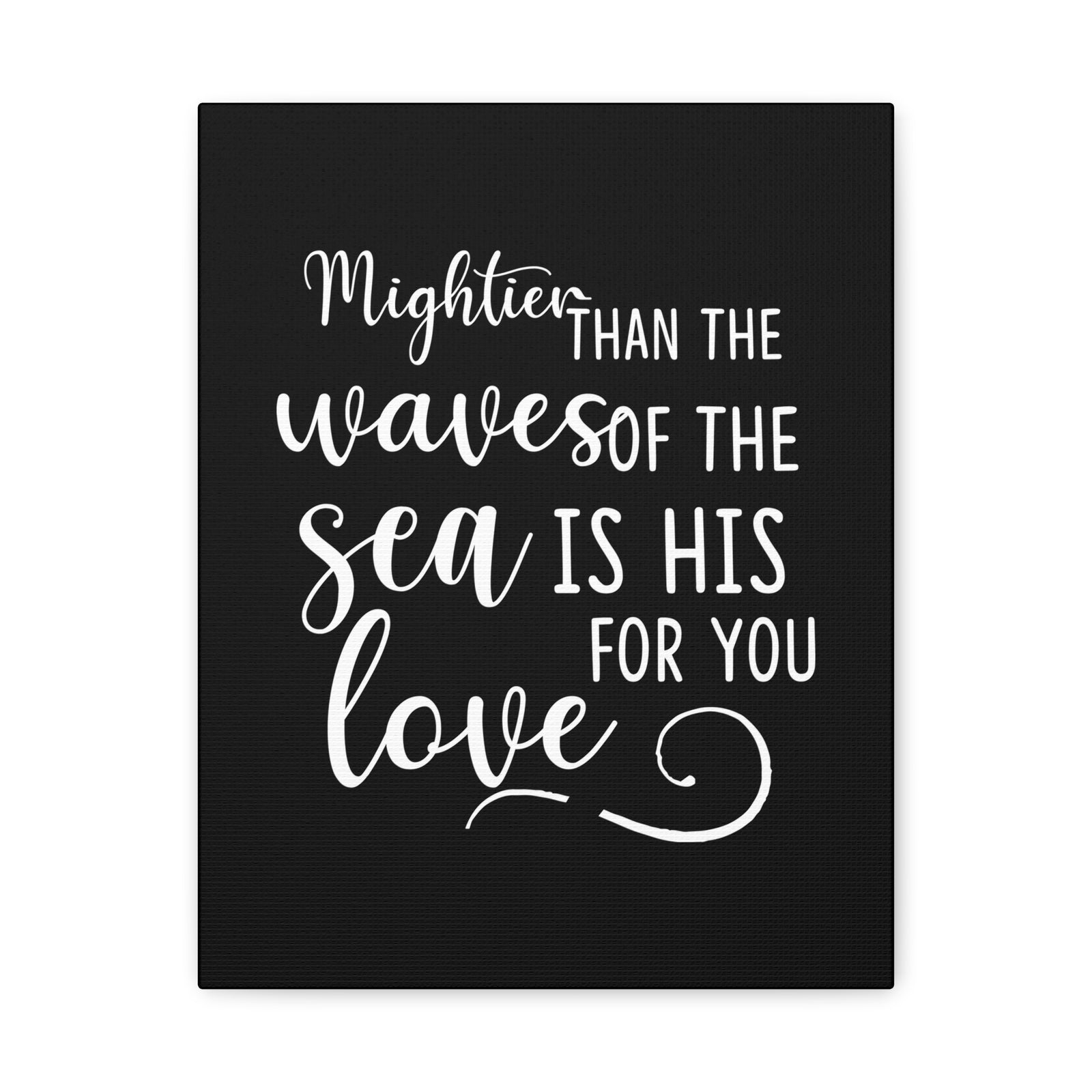 Scripture Canvas Mightier Than The Waves Of The Sea Psalm 93:4 Christian Wall Art Bible Verse Print Ready to Hang-Express Your Love Gifts