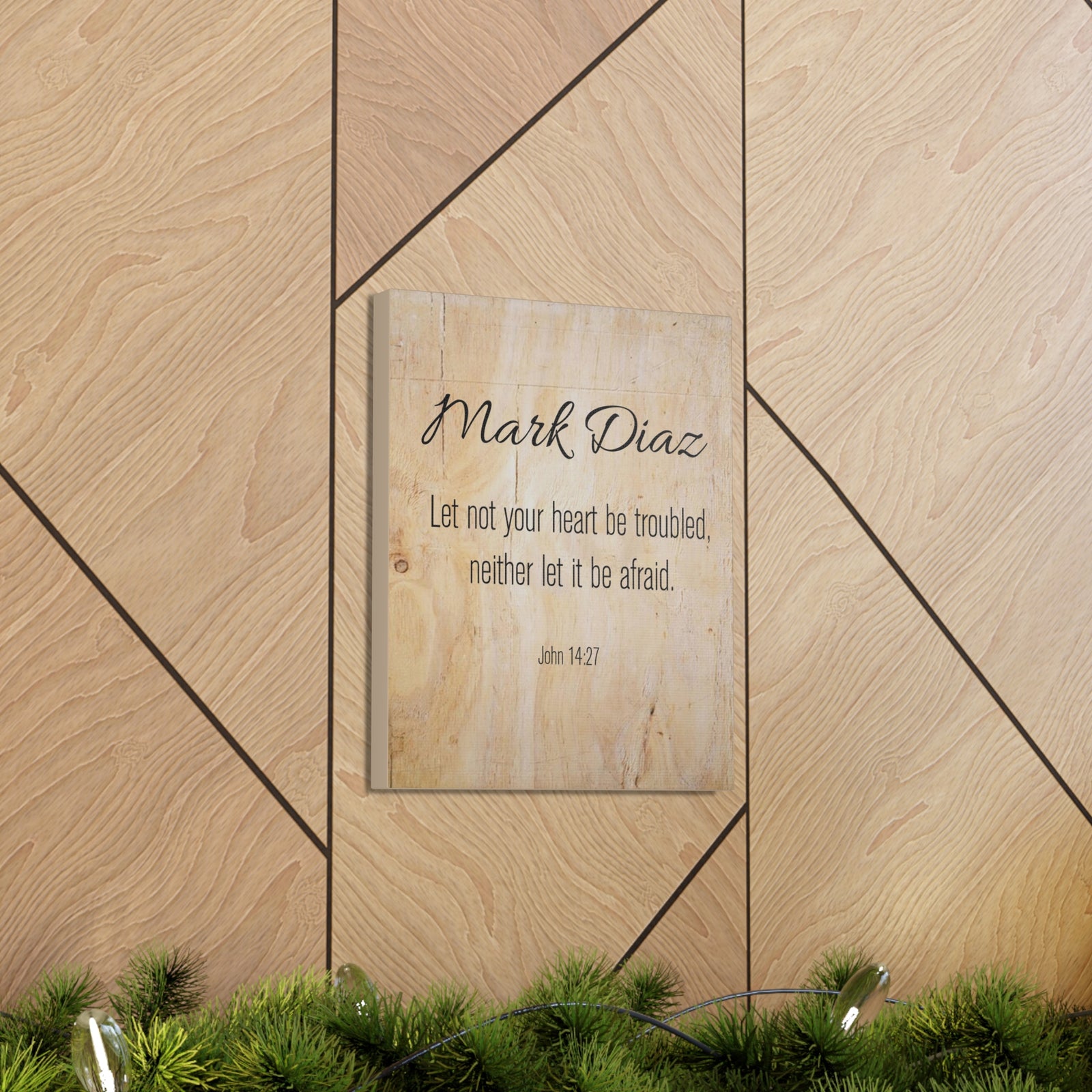 Scripture Walls Personalized No Fear No Trouble John 14:27 Bible Chapter Canvas Christian Wall Art Ready to Hang-Express Your Love Gifts