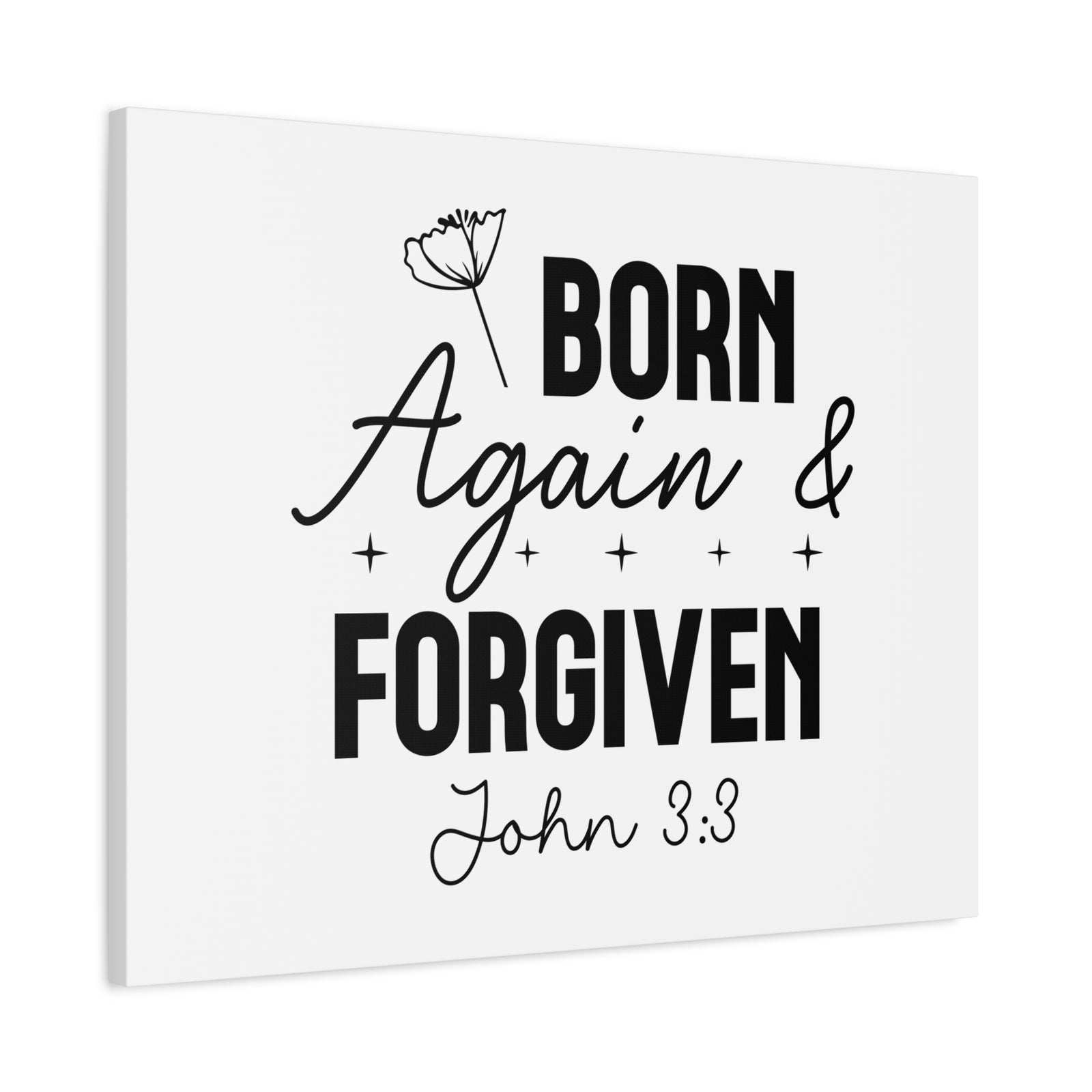 Scripture Walls John 3:3 Born Again and Forgiven Bible Verse Canvas Christian Wall Art Ready to Hang Unframed-Express Your Love Gifts
