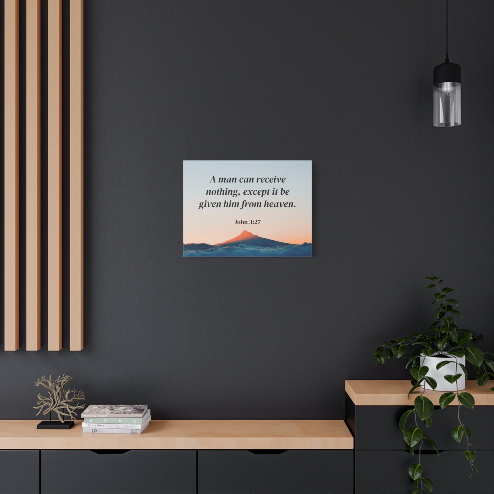 Scripture Canvas From Heaven John 3:27 Christian Wall Art Bible Verse Print Ready to Hang-Express Your Love Gifts