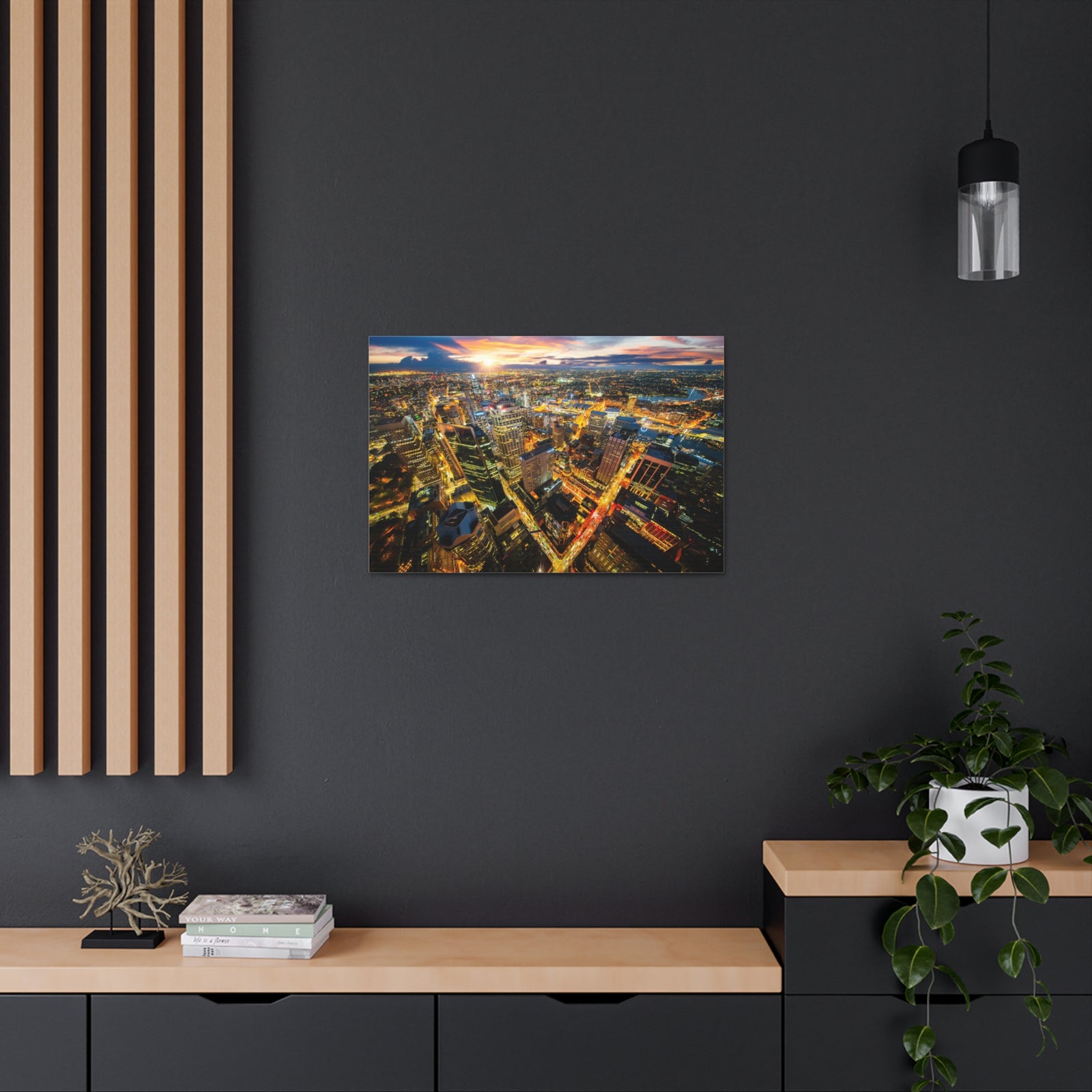 Sydney Night Skyline Canvas Artwork High-Quality Breathtaking Stunning Cityscape for Home Decor Ready to Hang-Express Your Love Gifts