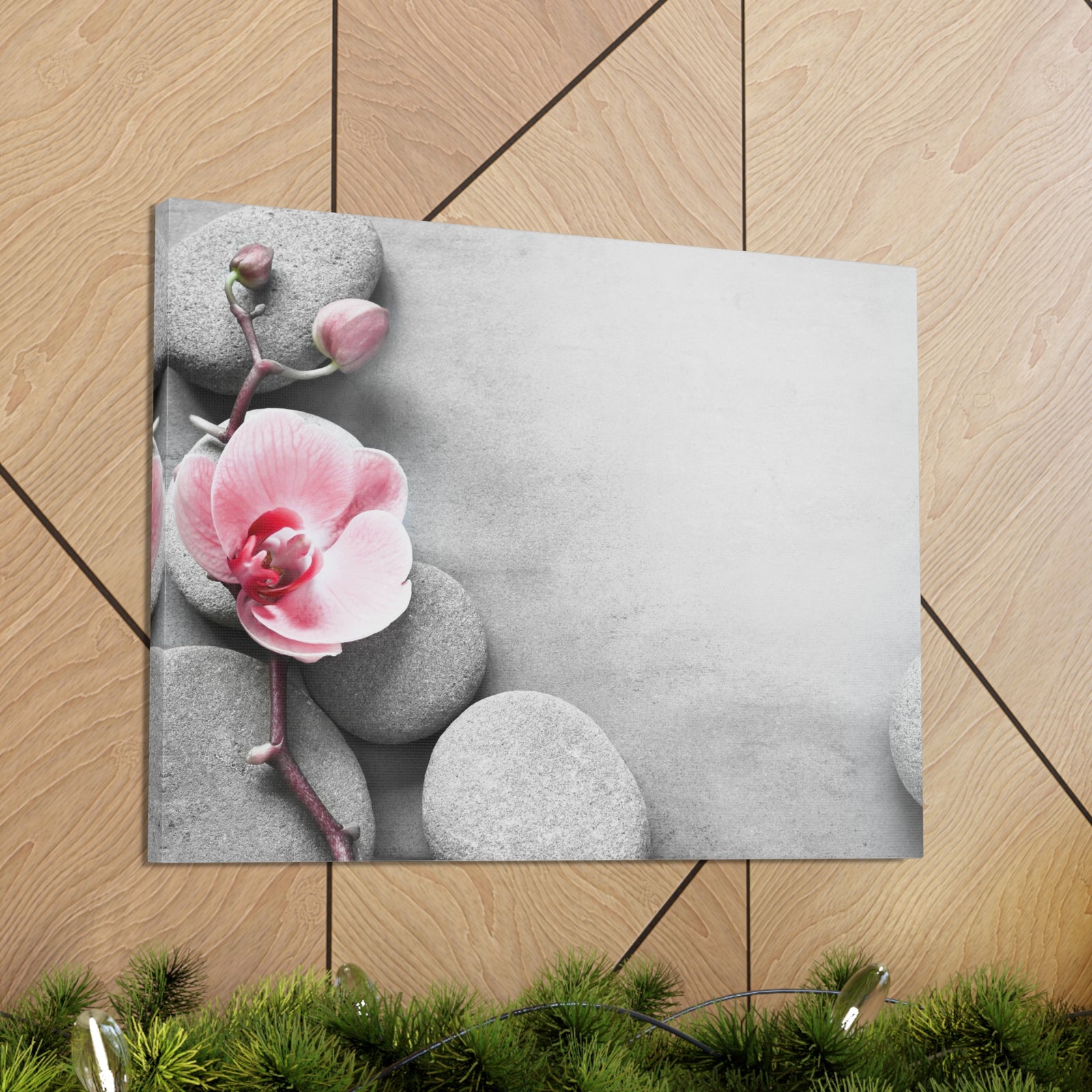 Orchid Pink Flower Forest Floral Nature Photography Canvas Wall Art for Home Decor Ready-to-Hang-Express Your Love Gifts