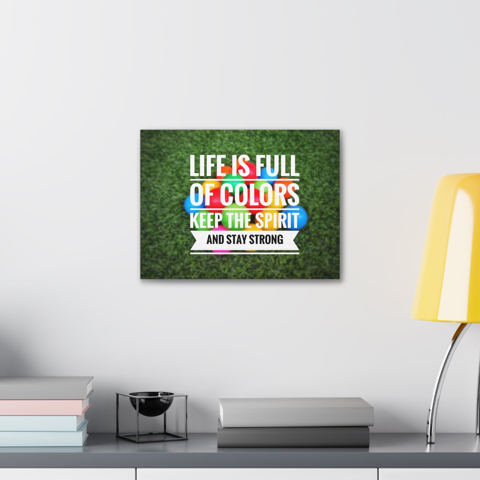 Inspirational Quote Canvas Life Is Full Of Colors Motivational Print Ready to Hang Artwork-Express Your Love Gifts