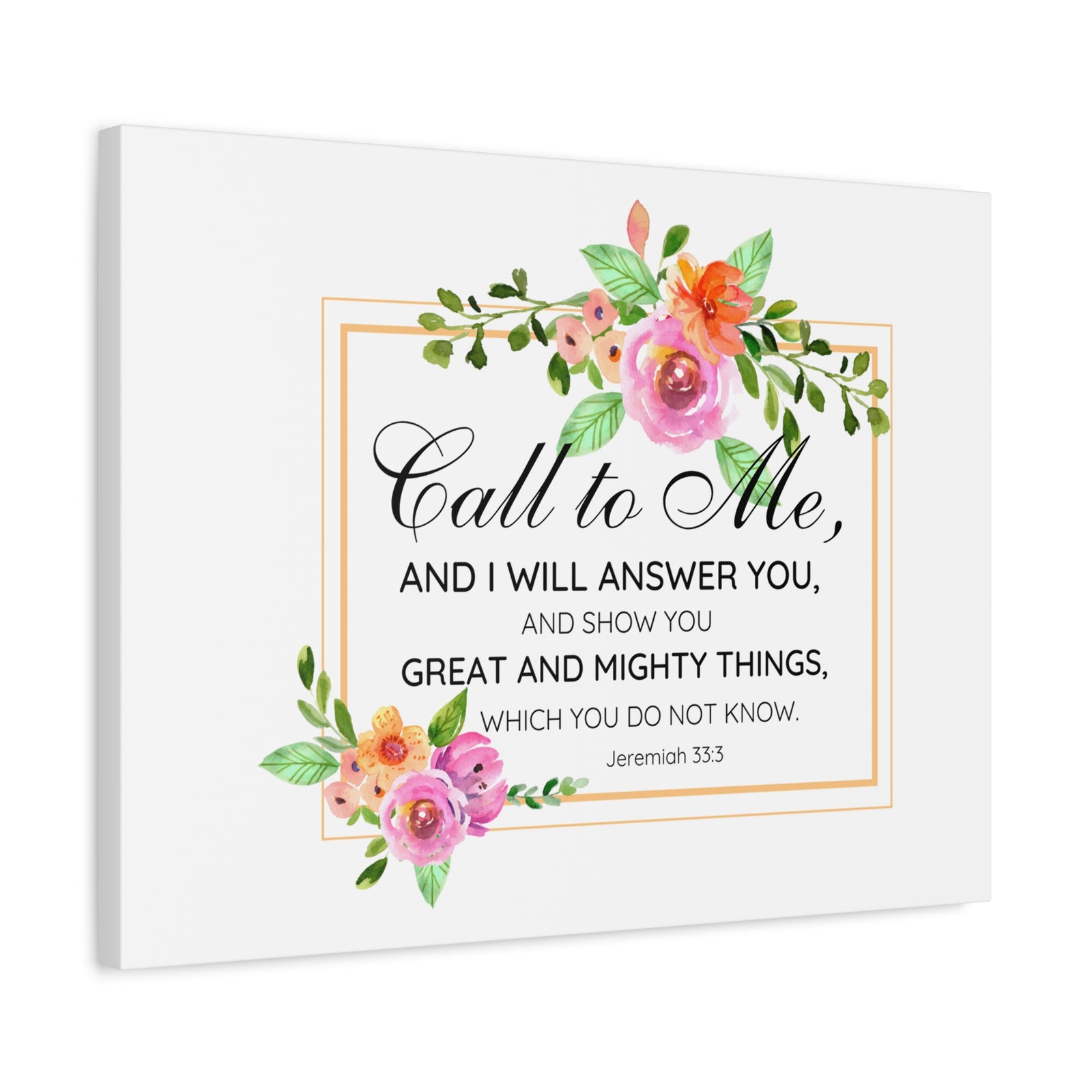 Scripture Walls Jeremiah 33:3 Call to Me Bible Verse Canvas Christian Wall Art Ready to Hang Unframed-Express Your Love Gifts