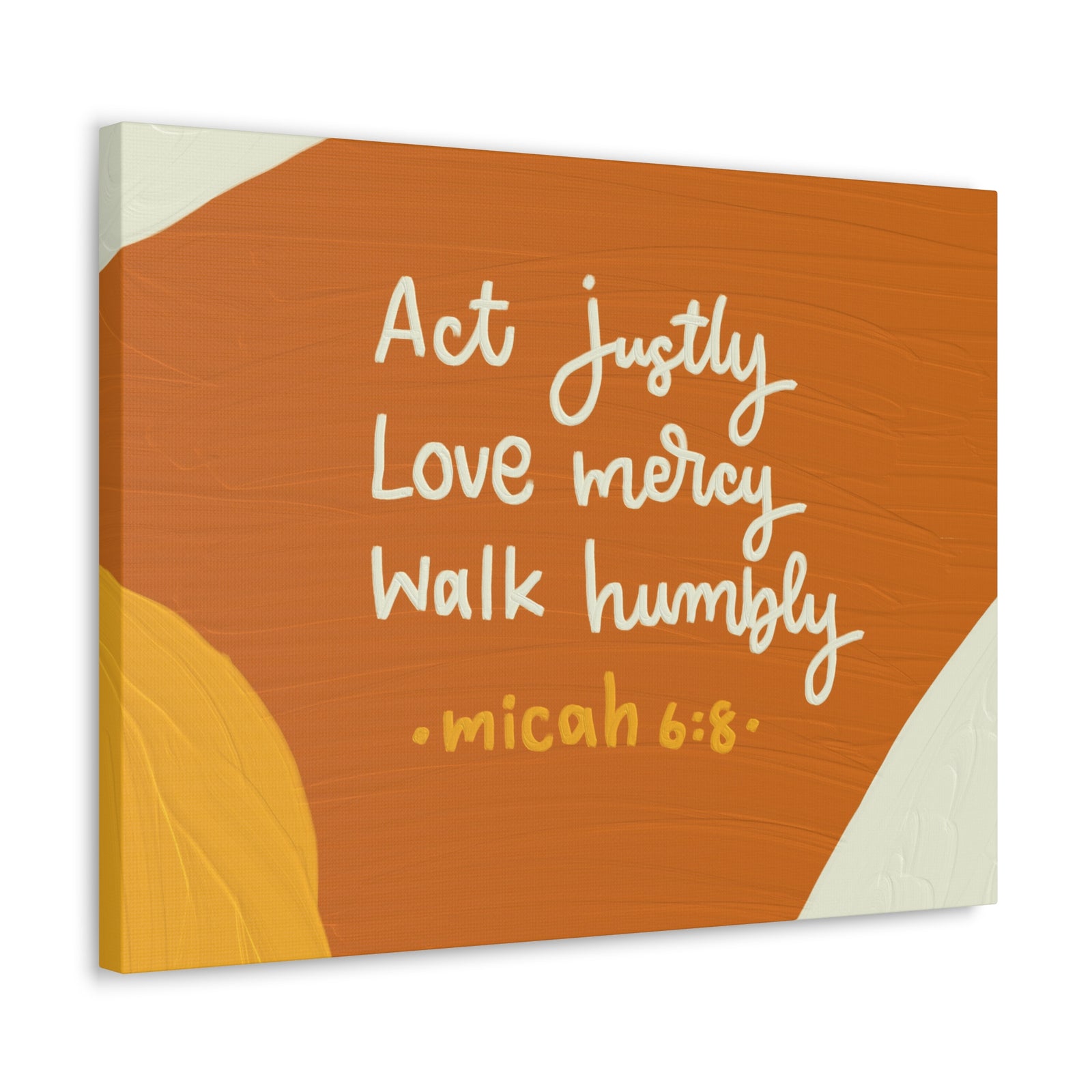 Scripture Canvas Act Justly Micah 6:8 Wall Art Bible Verse Print Ready to Hang-Express Your Love Gifts