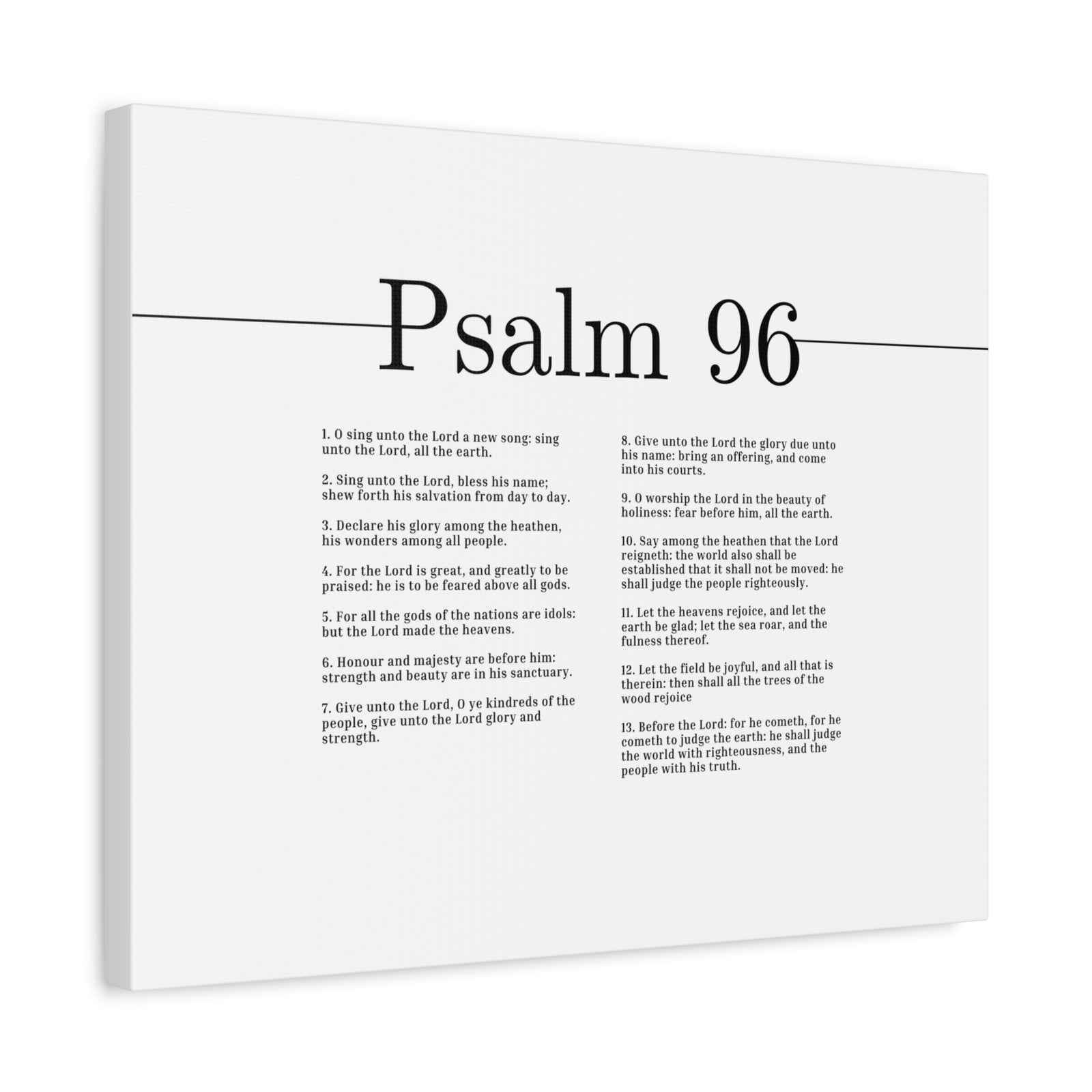 Scripture Canvas The Lord Made The Heavens Psalm 96 Christian Wall Art Bible Verse Print Ready to Hang-Express Your Love Gifts
