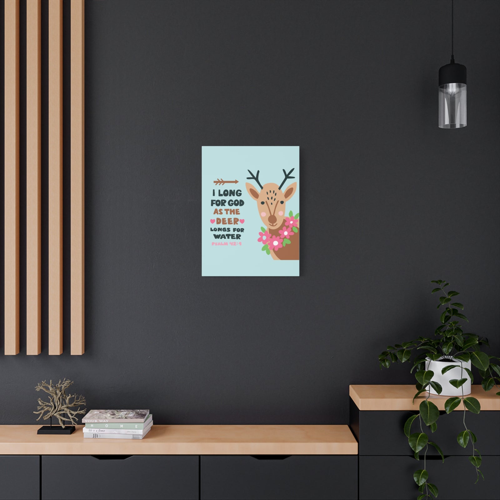 Scripture Canvas I Long For God Psalm 42:1 Christian Wall Art Bible Verse Print Ready To Hang-Express Your Love Gifts