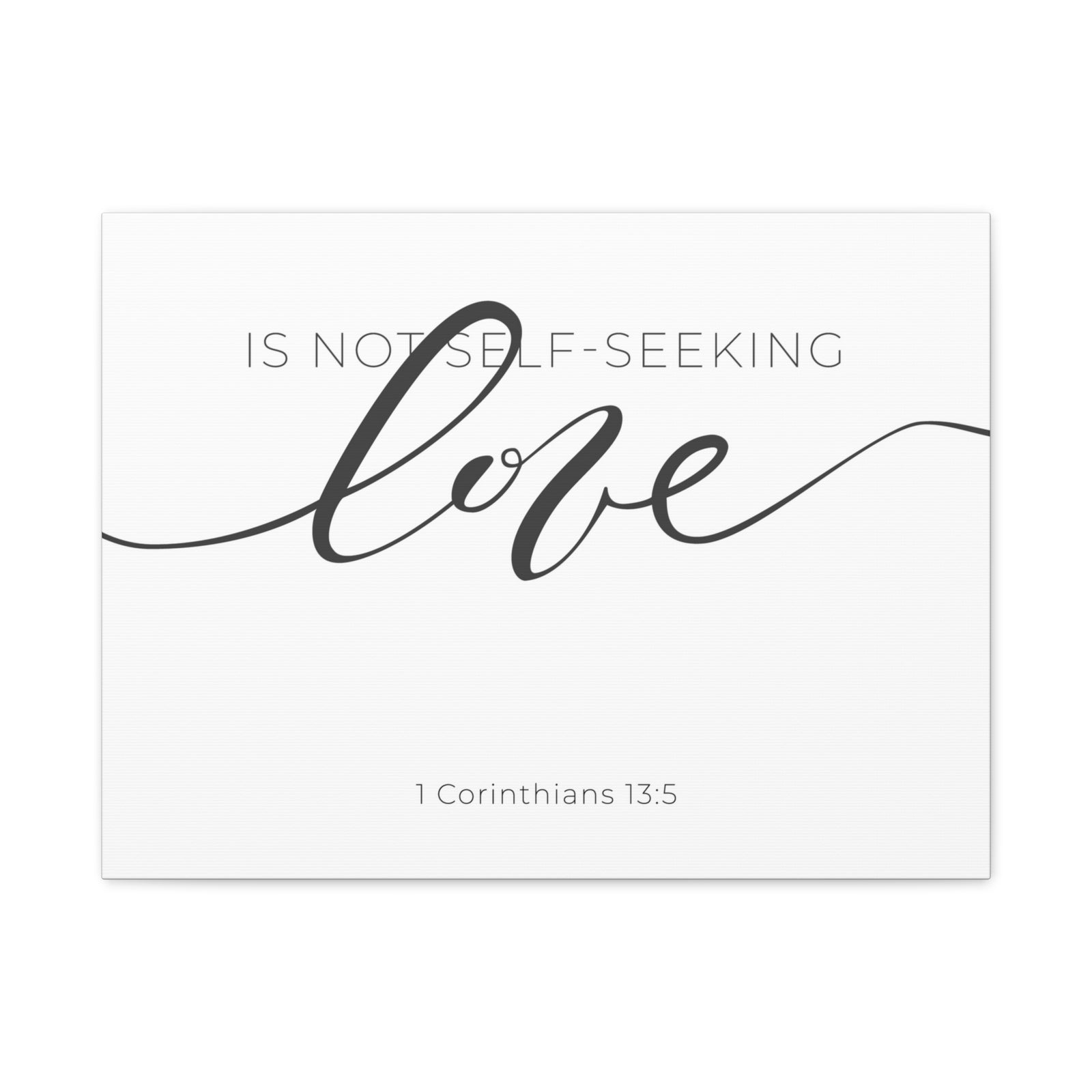 Scripture Canvas Love Cursive 1 Corinthians 13:5 Christian Wall Art Bible Verse Print Ready to Hang-Express Your Love Gifts