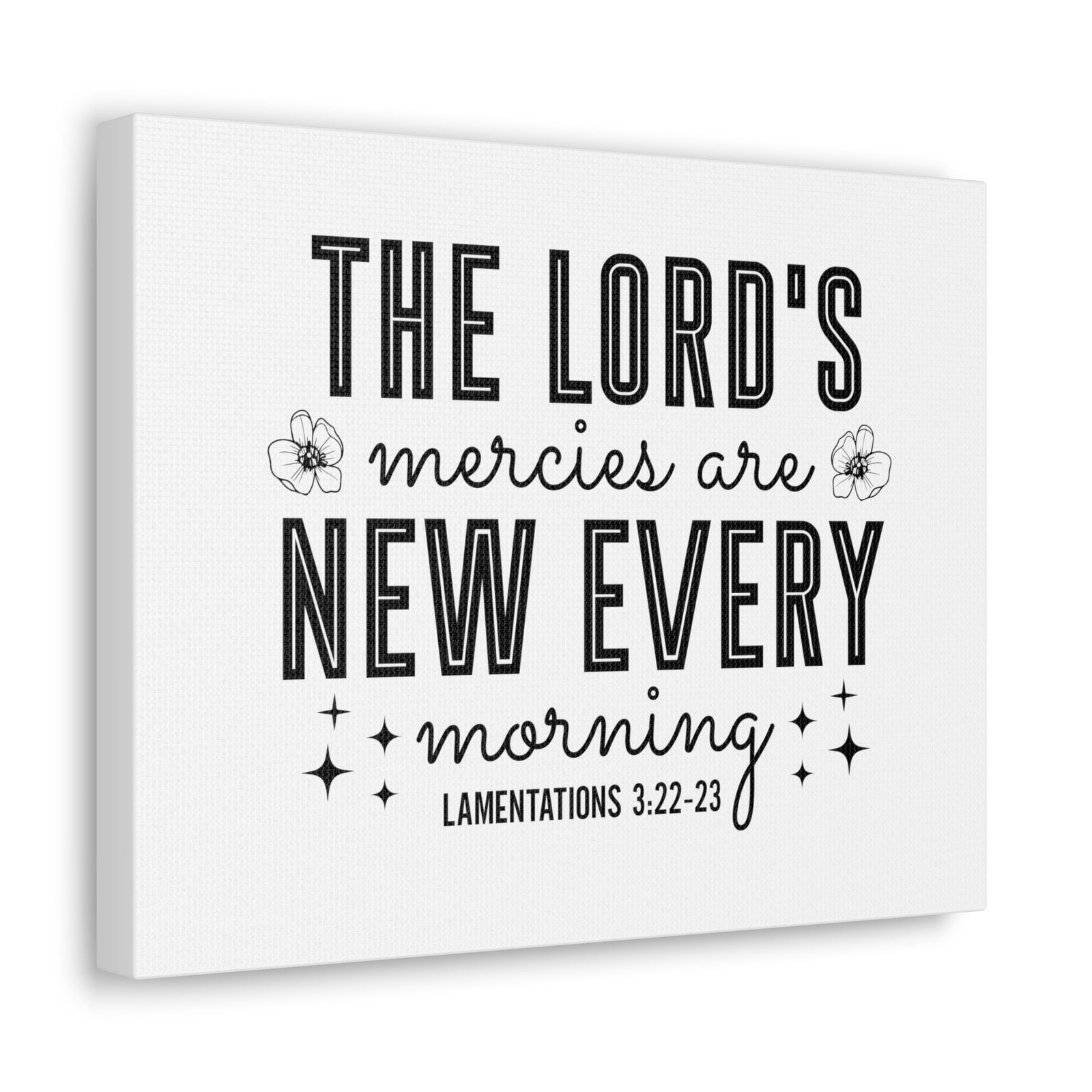 Scripture Walls Lamentations 3:22-23 New Every Morning Bible Verse Canvas Christian Wall Art Ready to Hang Unframed-Express Your Love Gifts