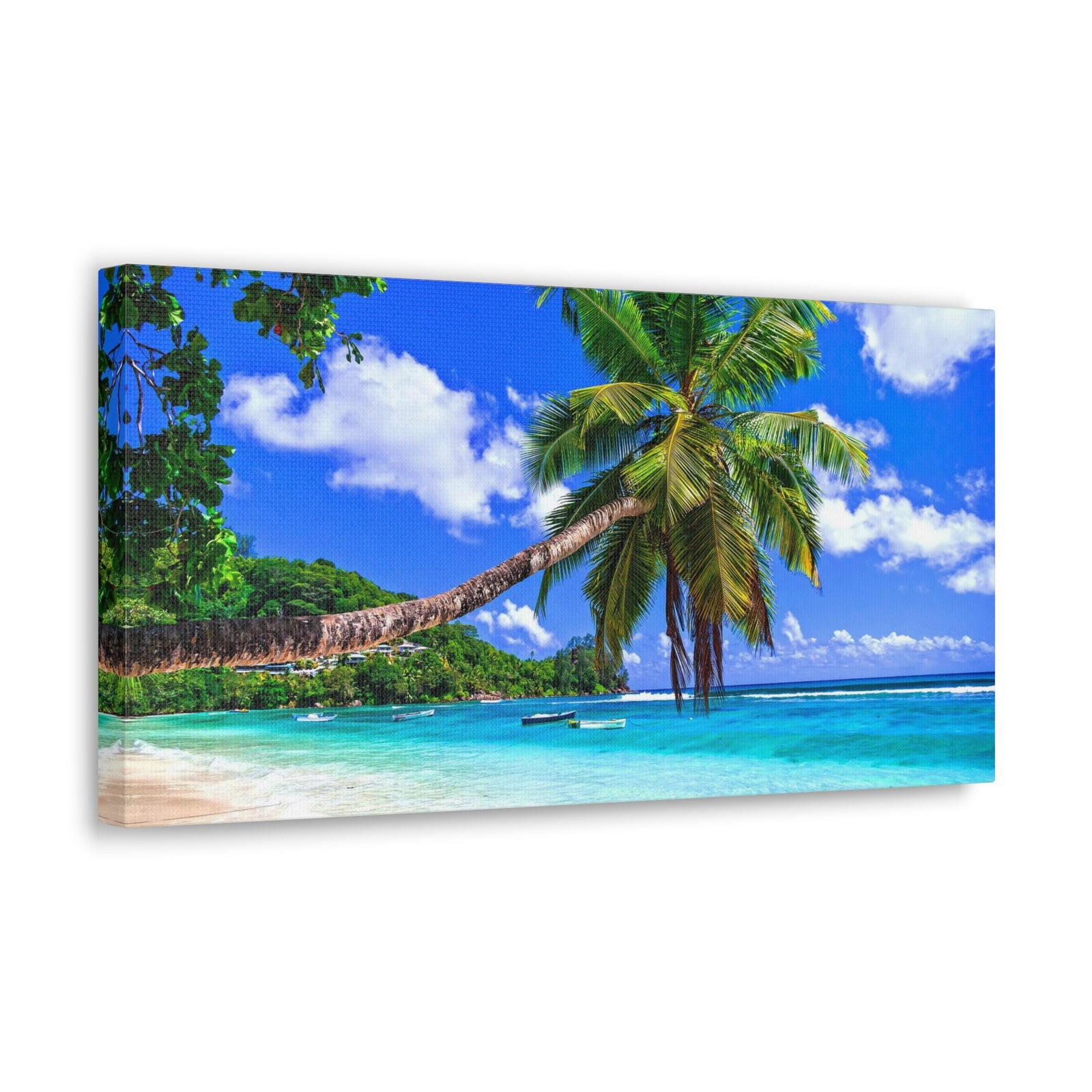 Exotic Tropical Beach Scenery Ocean Canvas Wall Art for Home Decor Ready-to-Hang-Express Your Love Gifts