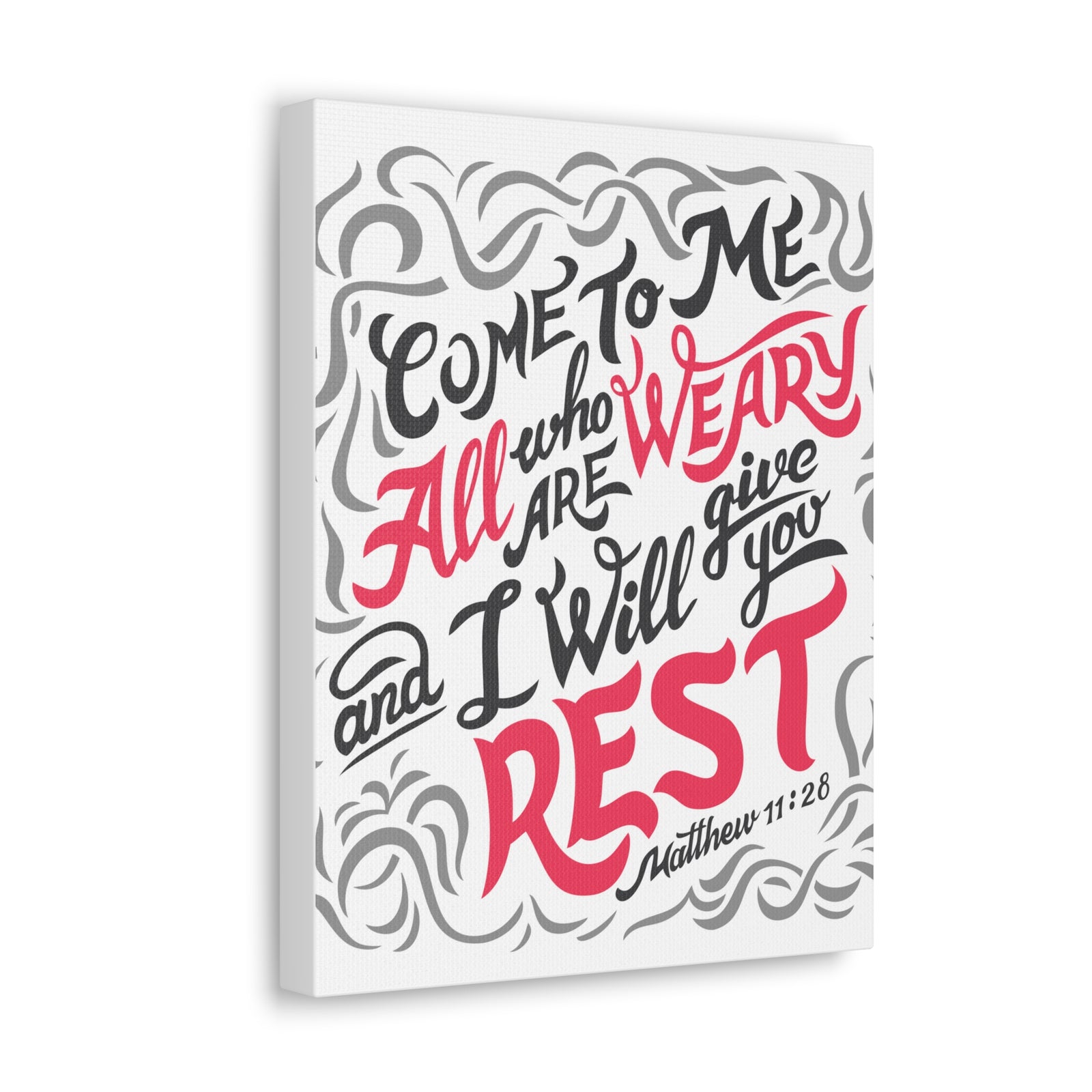 Scripture Canvas Come To Me All Matthew 11:28 Christian Wall Art Bible Verse Print Ready To Hang-Express Your Love Gifts