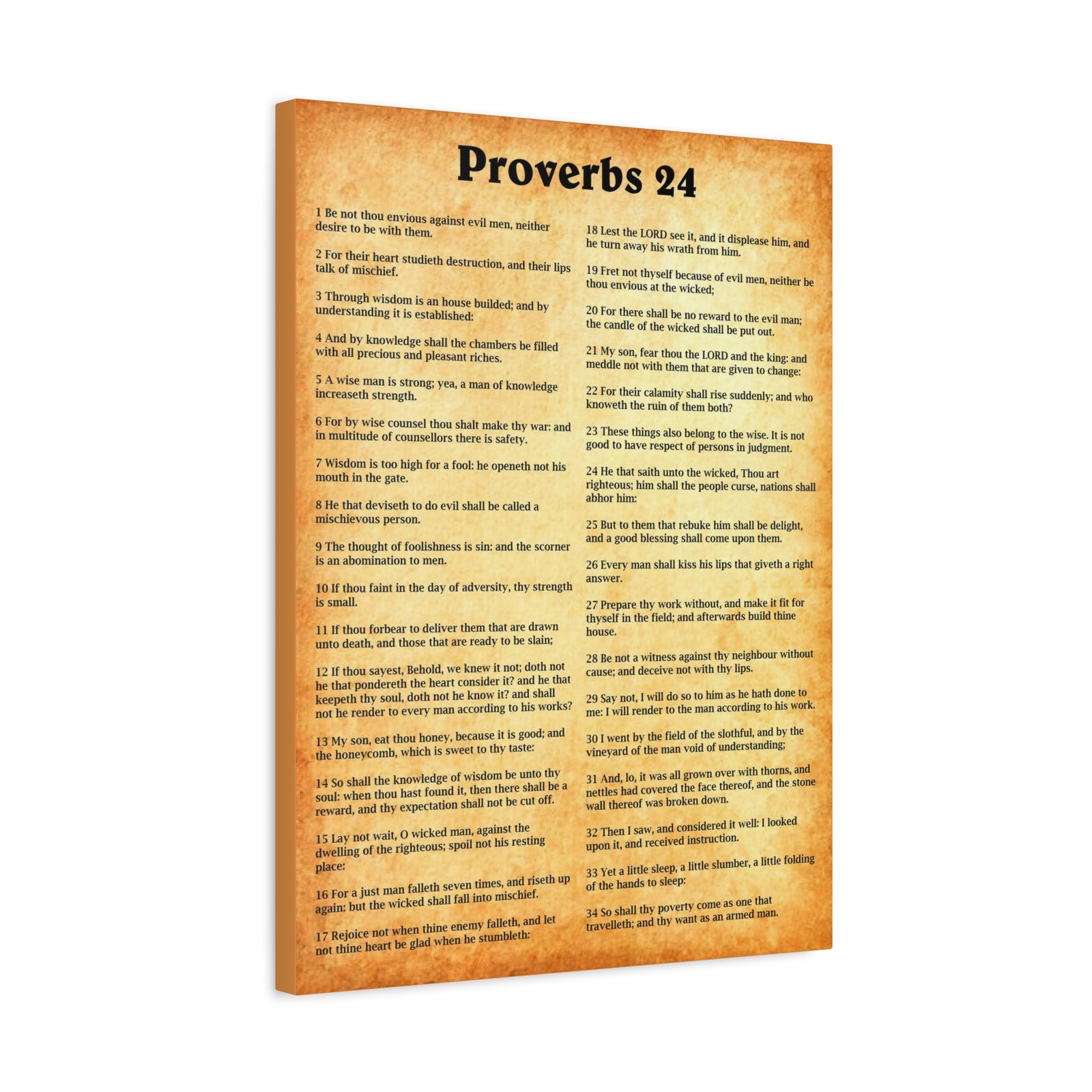 Scripture Walls Proverbs Chapter 24 Gold Bible Canvas Christian Wall Art Ready to Hang Unframed-Express Your Love Gifts