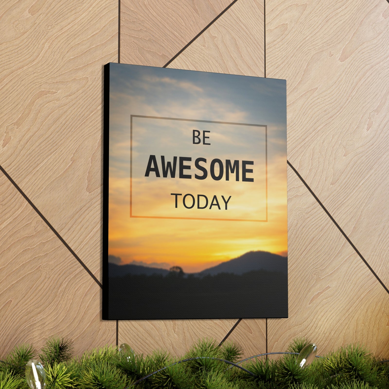 Inspirational Quote Canvas Be Awesome Today Motivational Print Ready to Hang Artwork-Express Your Love Gifts