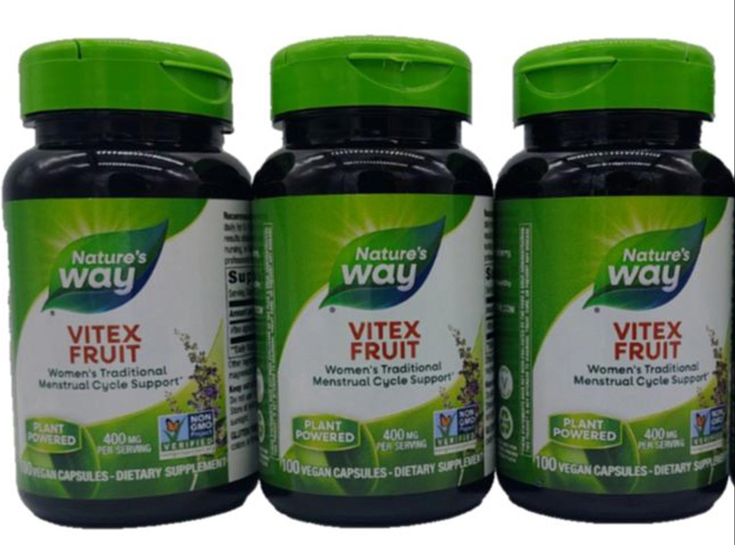 Nature’s Way Vitex Fruit Dietary Supplement 400 mg 100 Vegan Capsules 3 Pack-Express Your Love Gifts