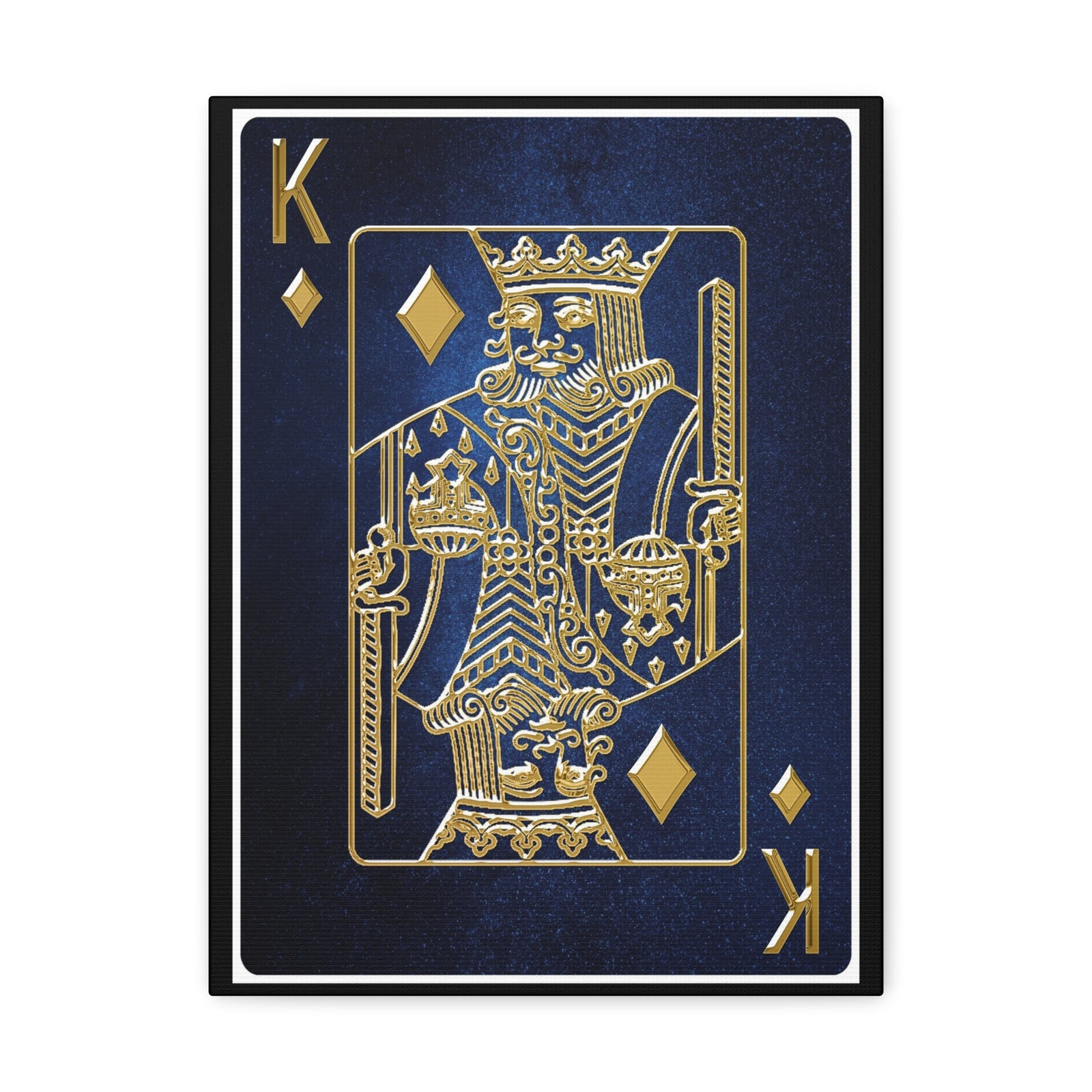King Of Diamonds Space Background Playing Card Canvas Wall Art for Home Decor Ready-to-Hang-Express Your Love Gifts