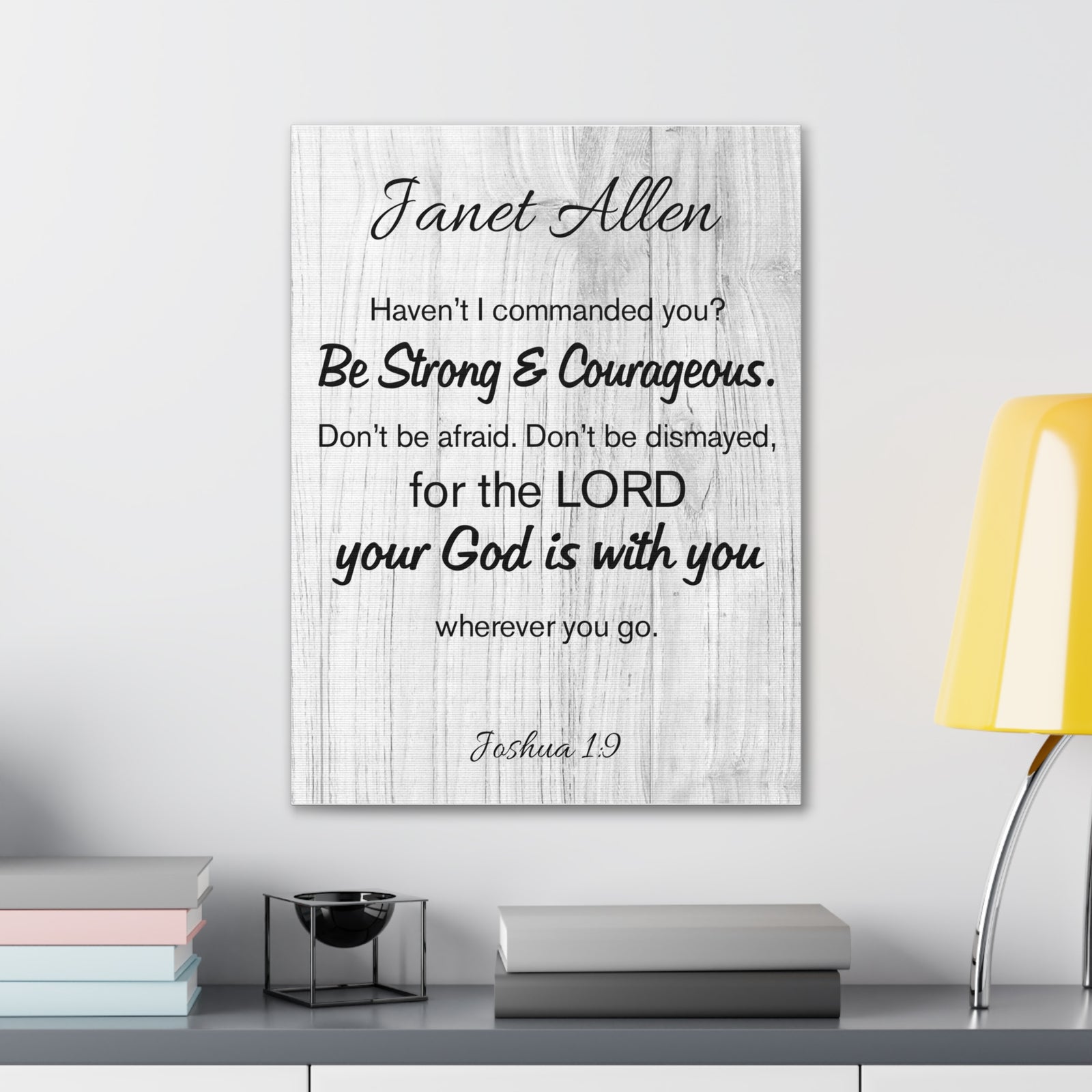 Scripture Walls Personalized Joshua 1:9 Bible Chapter Canvas Christian Wall Art Ready to Hang-Express Your Love Gifts