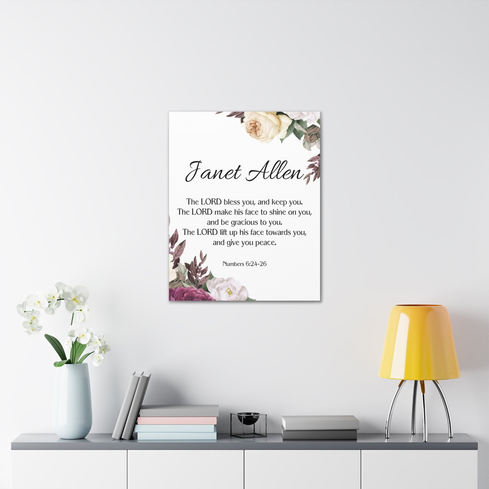 Scripture Walls Personalized Numbers 6:24-26 Bible Chapter Canvas Christian Wall Art Ready to Hang-Express Your Love Gifts