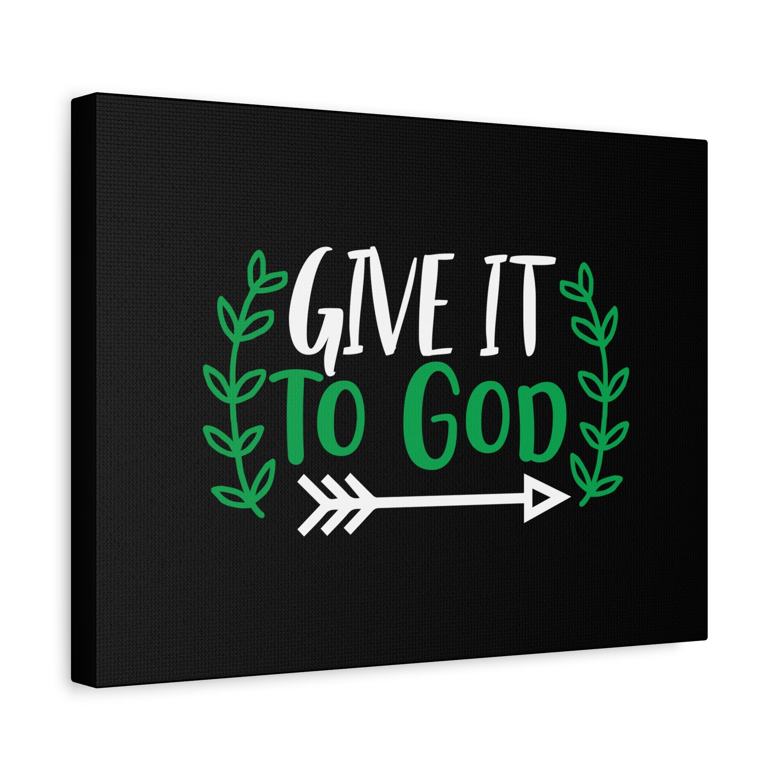 Scripture Canvas Give It To God Psalm 55:22 Green Christian Wall Art Bible Verse Print Ready to Hang-Express Your Love Gifts