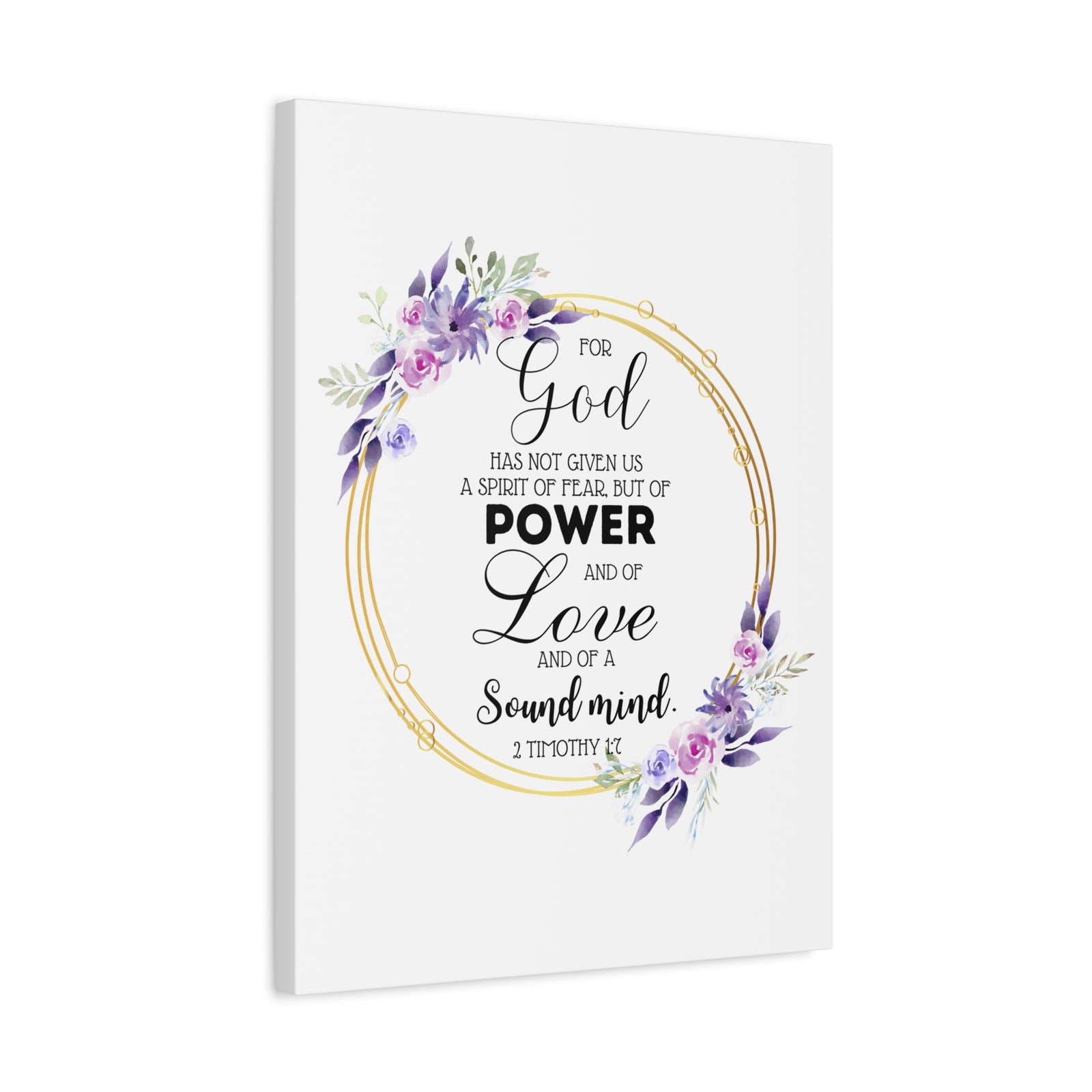 Scripture Walls 2 Timothy 1:7 Power Bible Verse Canvas Christian Wall Art Ready to Hang Unframed-Express Your Love Gifts