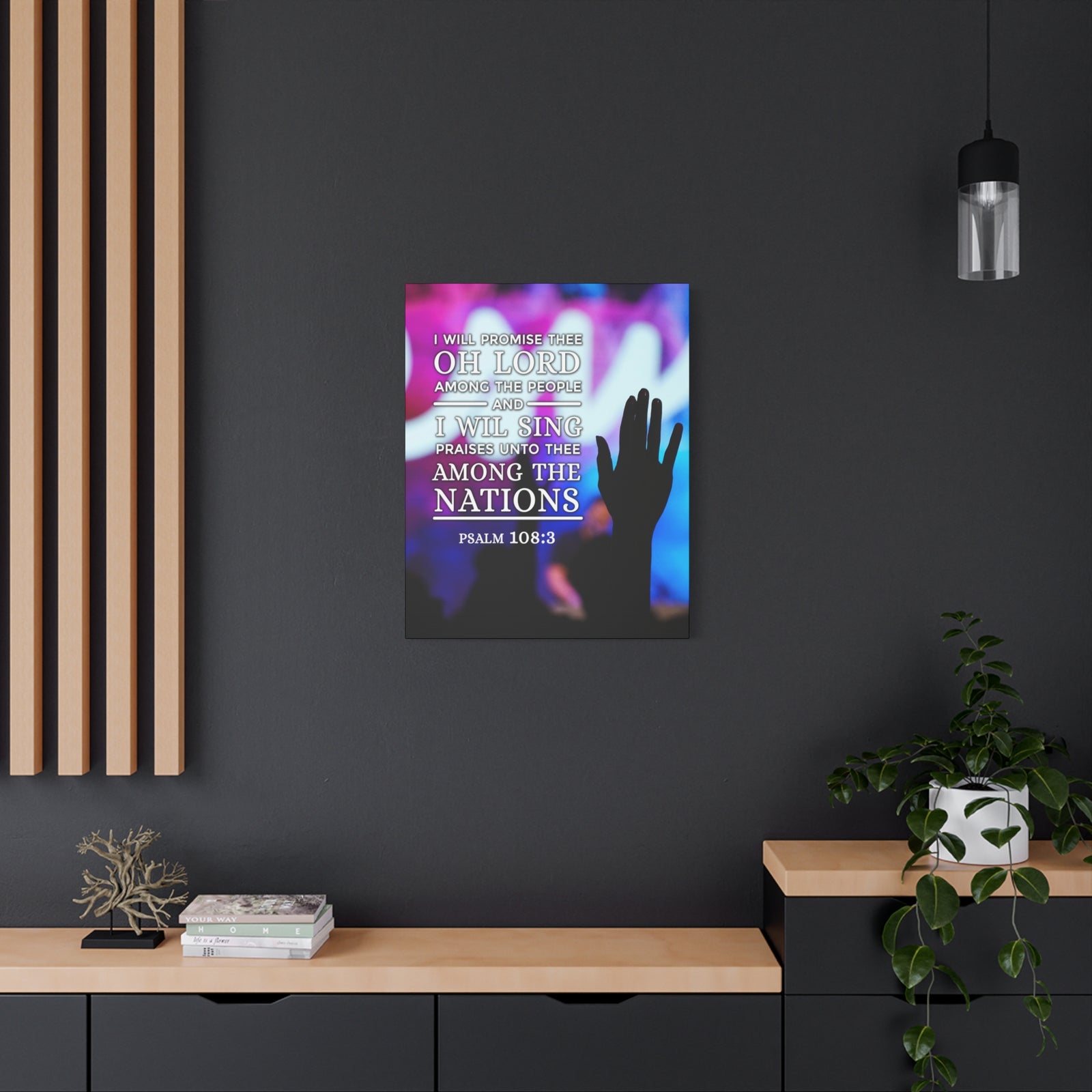 Scripture Canvas Among The Nations Psalm 108:3 Christian Wall Art Bible Verse Print Ready to Hang-Express Your Love Gifts