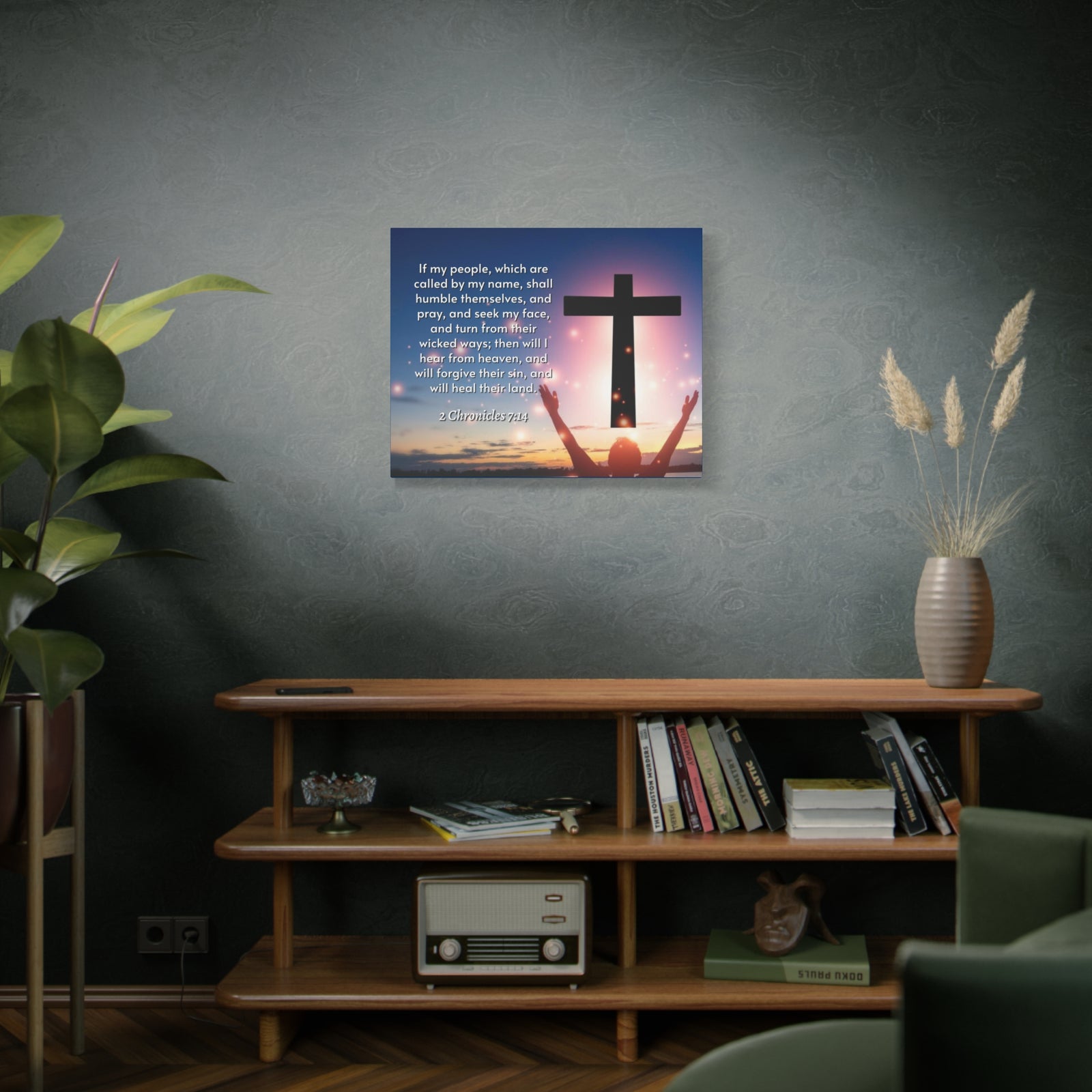 Scripture Walls Hear From Heaven 2 Chronicles 7:14 Bible Verse Canvas Christian Wall Art Ready to Hang-Express Your Love Gifts