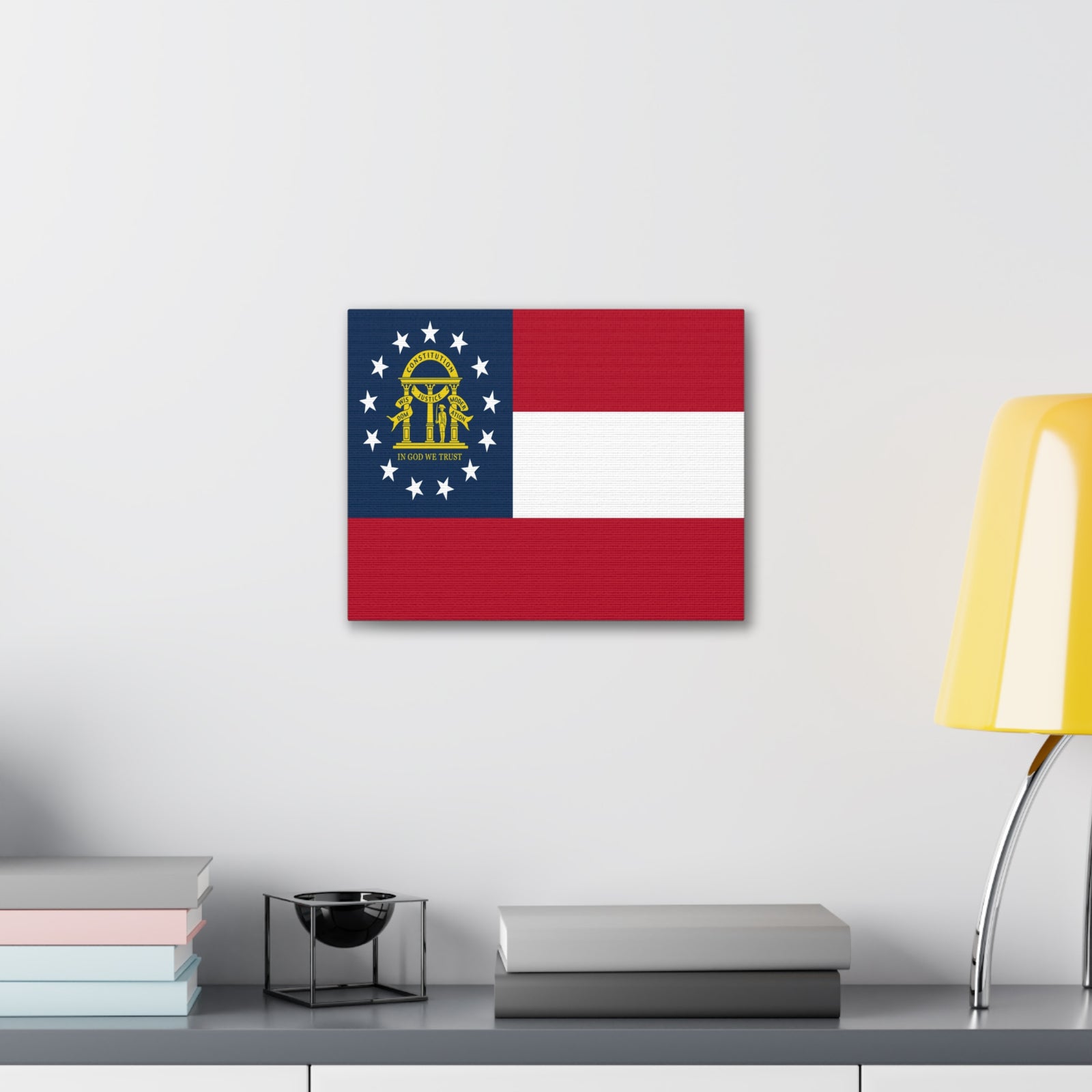 Georgia State Flag Canvas Vibrant Wall Art Unframed Home Decor-Express Your Love Gifts