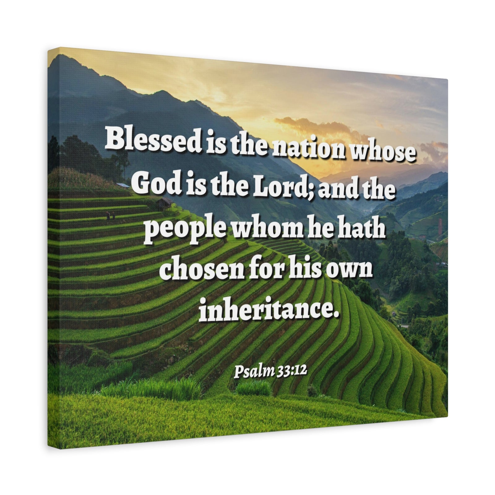Scripture Walls Blessed Is The Nation Psalm 33:12 Bible Verse Canvas Christian Wall Art Ready to Hang-Express Your Love Gifts
