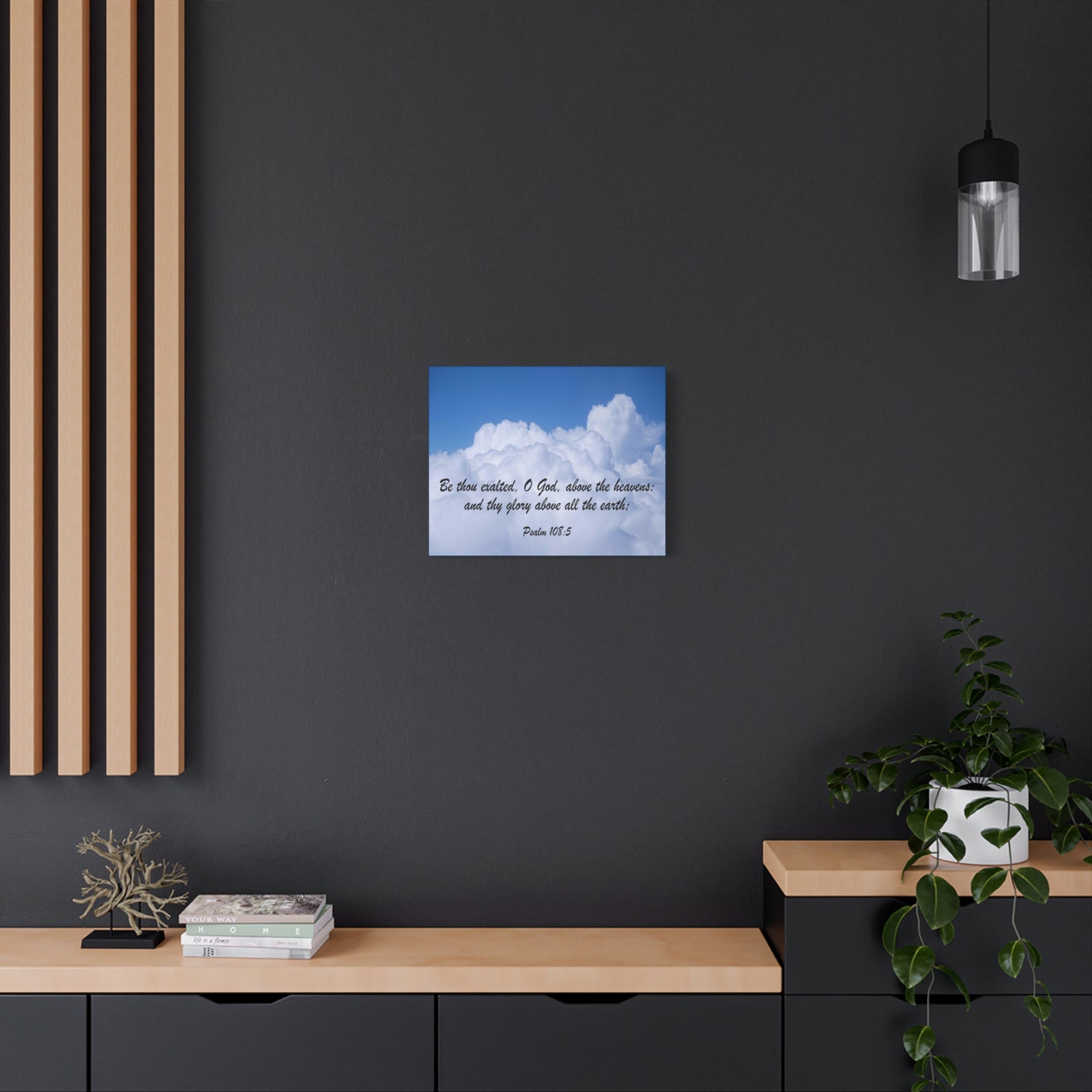 Scripture Canvas Be Thous Exalted Psalm 108:5 Christian Wall Art Bible Verse Print Ready to Hang-Express Your Love Gifts