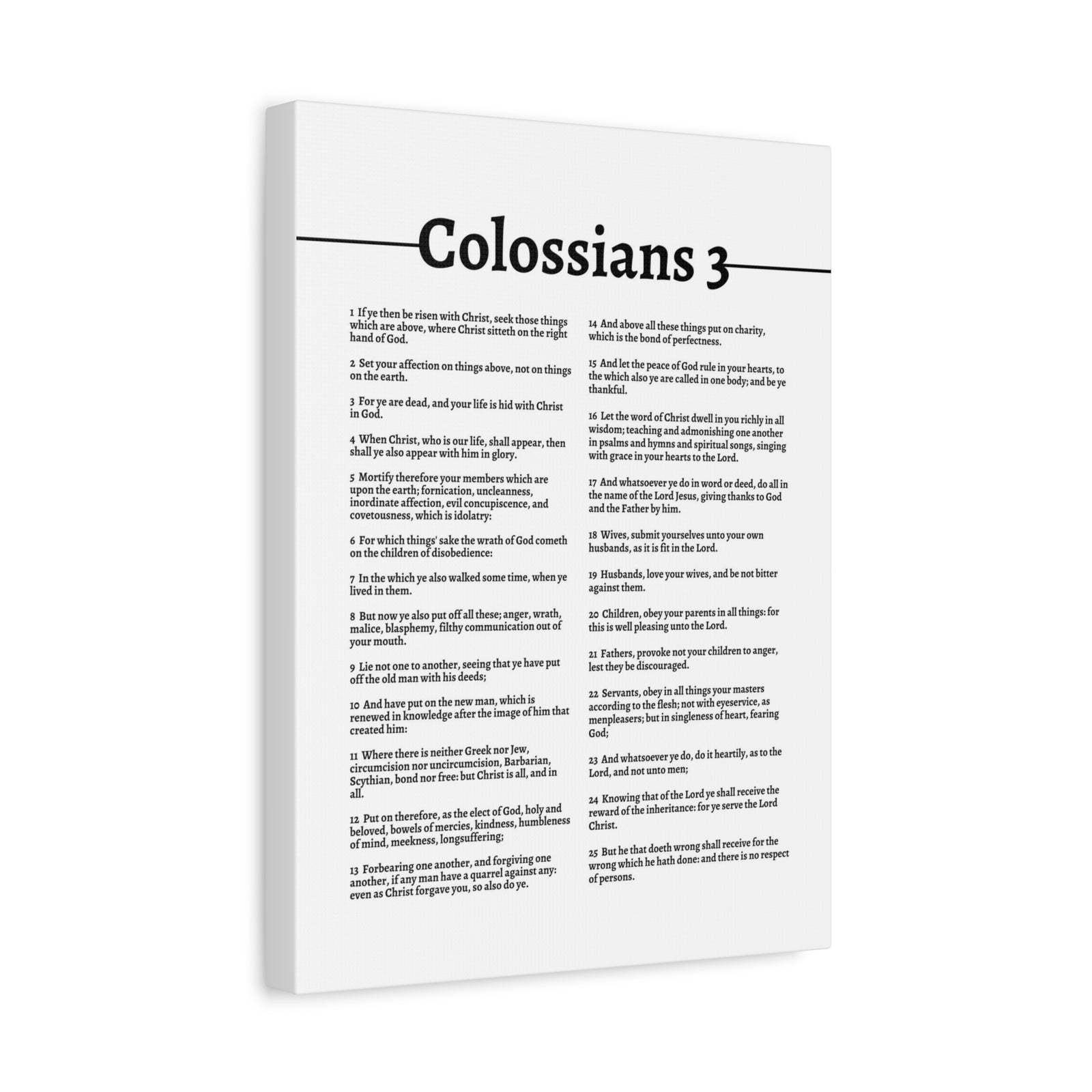 Scripture Walls Put On The New Self Colossians 3 White Bible Canvas Christian Wall Art Ready to Hang-Express Your Love Gifts