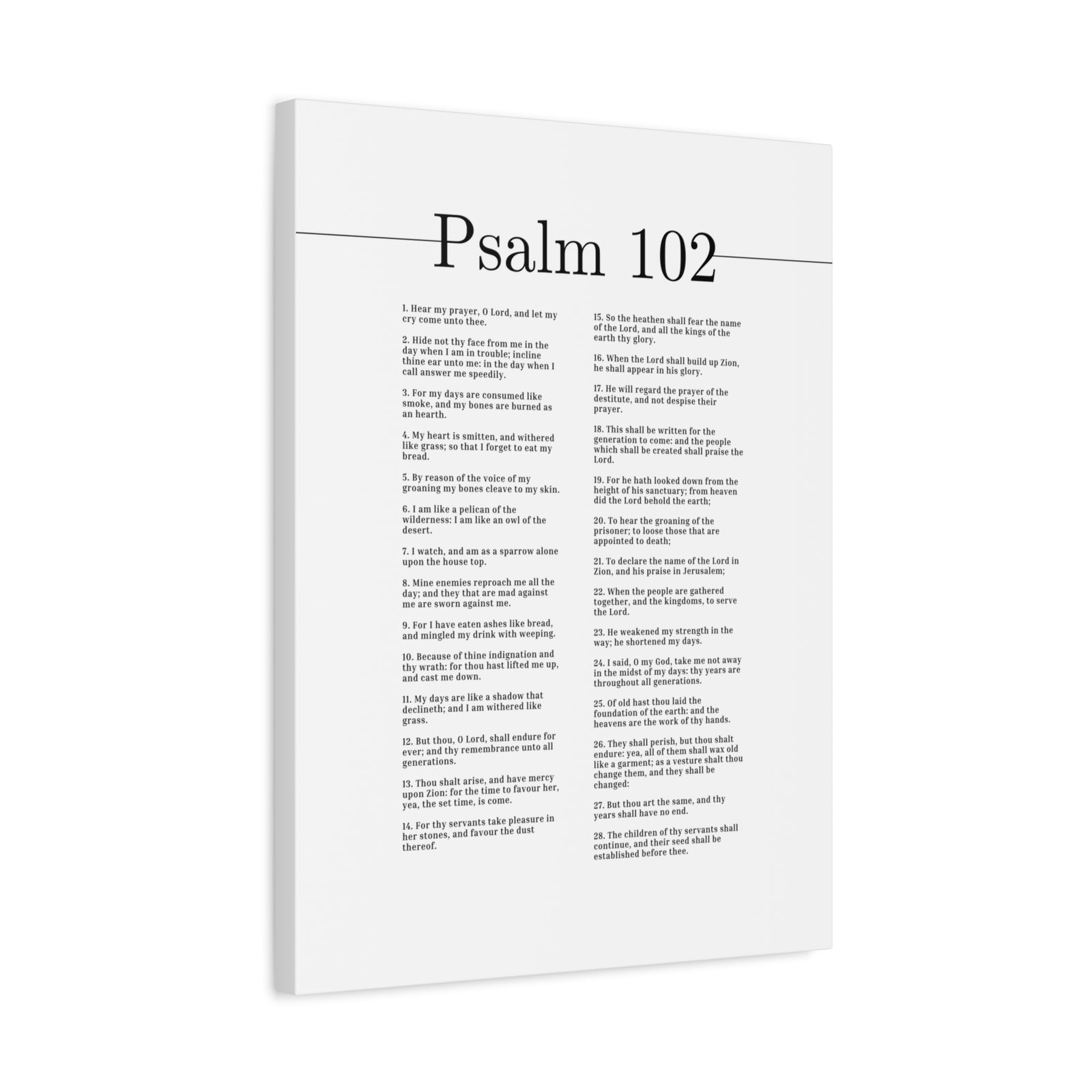 Scripture Canvas Hear My Prayer, O Lord Psalm 102 Christian Wall Art Bible Verse Print Ready to Hang-Express Your Love Gifts